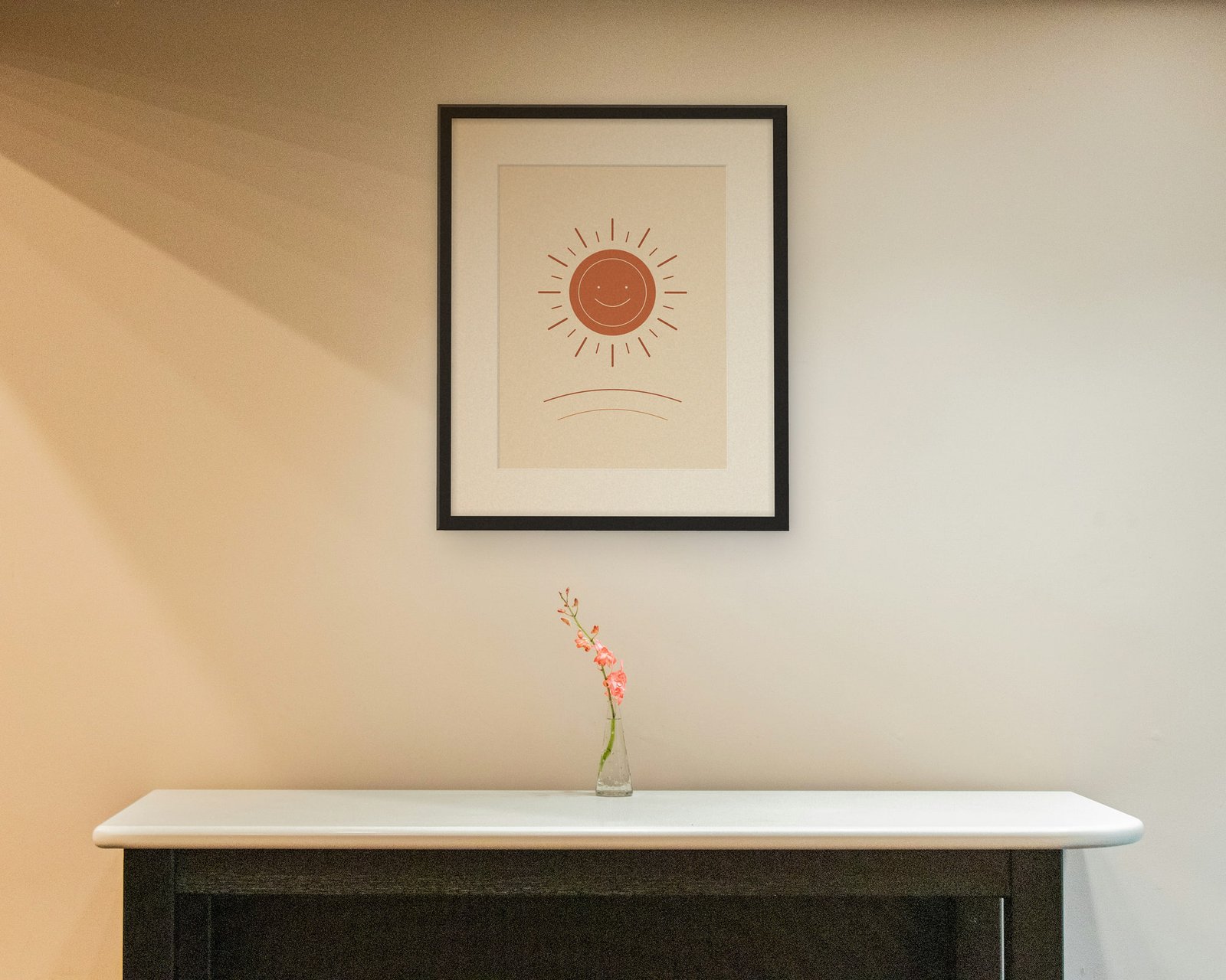 Golden Sun Printable Wall Art, Framed in a hallway and entry
