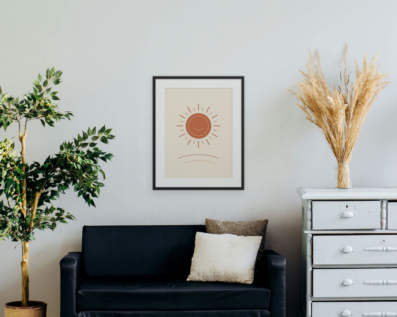 Golden Sun: Living room, shown at 18×24 in, framed