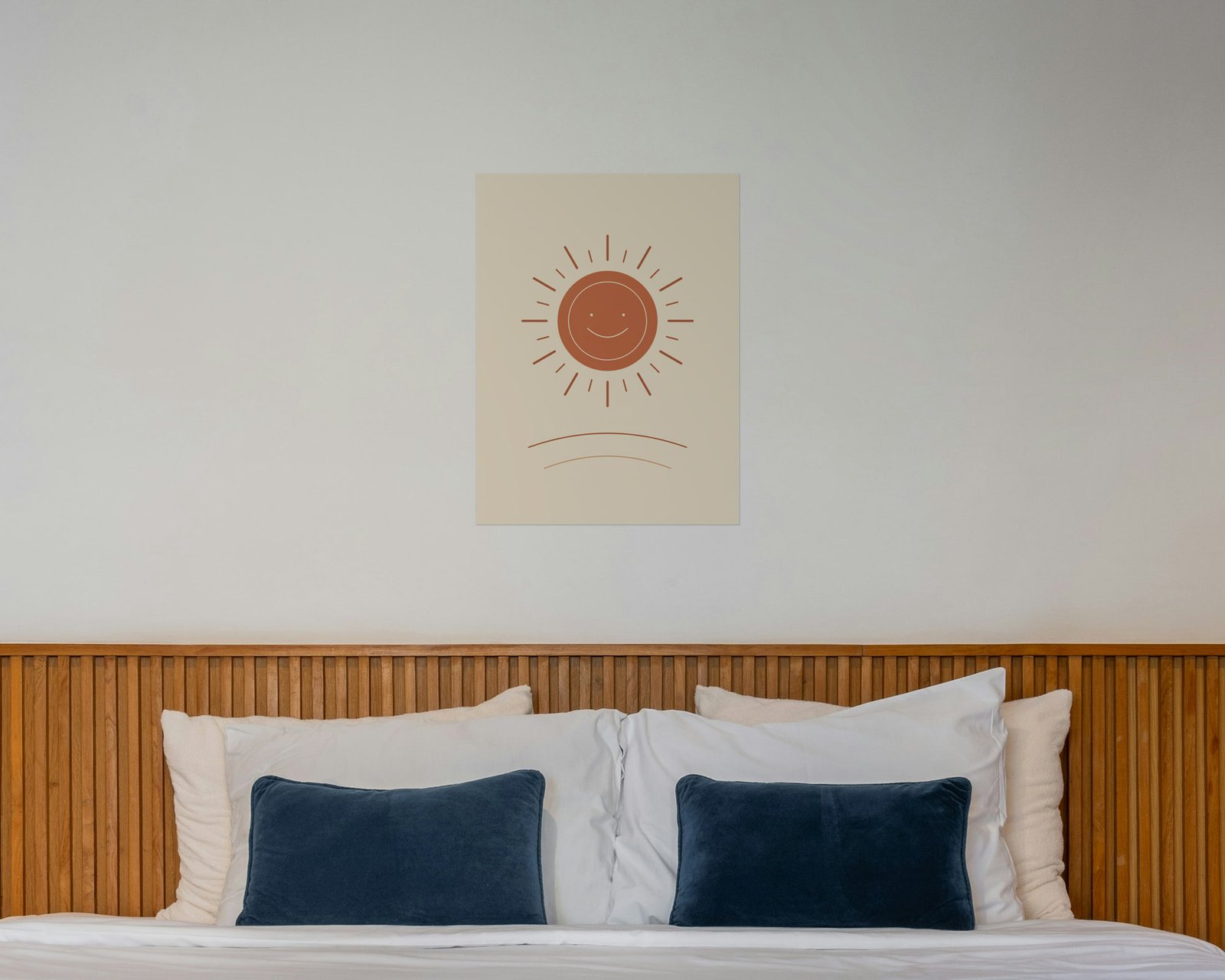 Golden Sun Printable Wall Art, Bare print in a bedroom