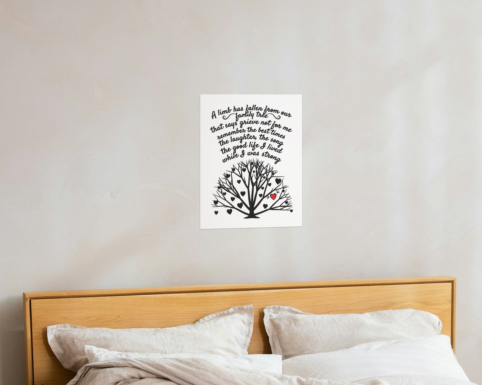 A Limb Has Fallen, Bare print in a bedroom