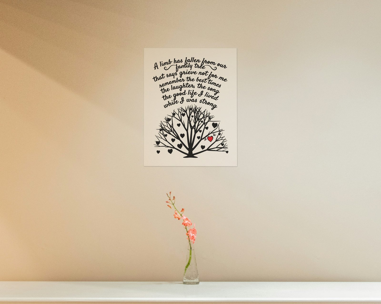 A Limb Has Fallen, Bare print in a hallway and entry