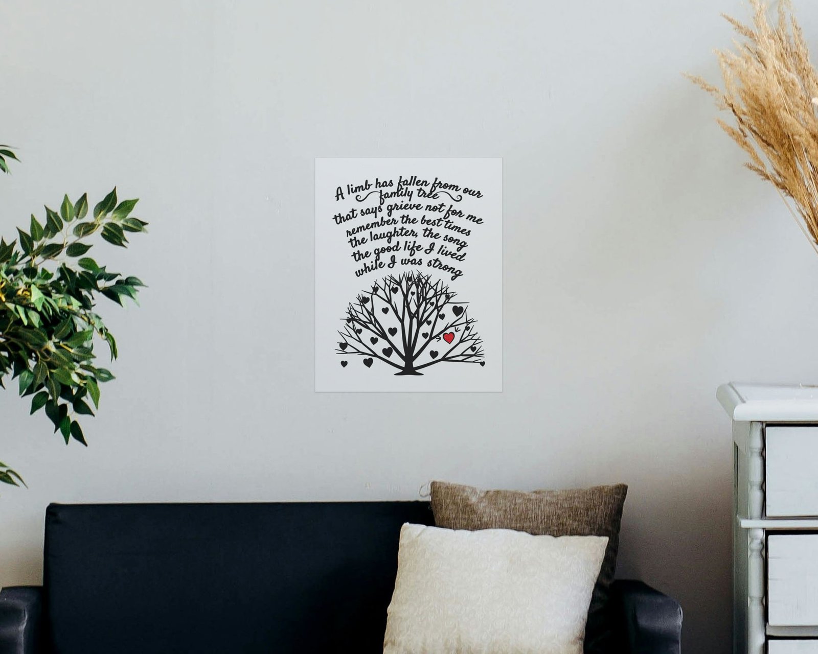 A Limb Has Fallen, Bare print in a living room
