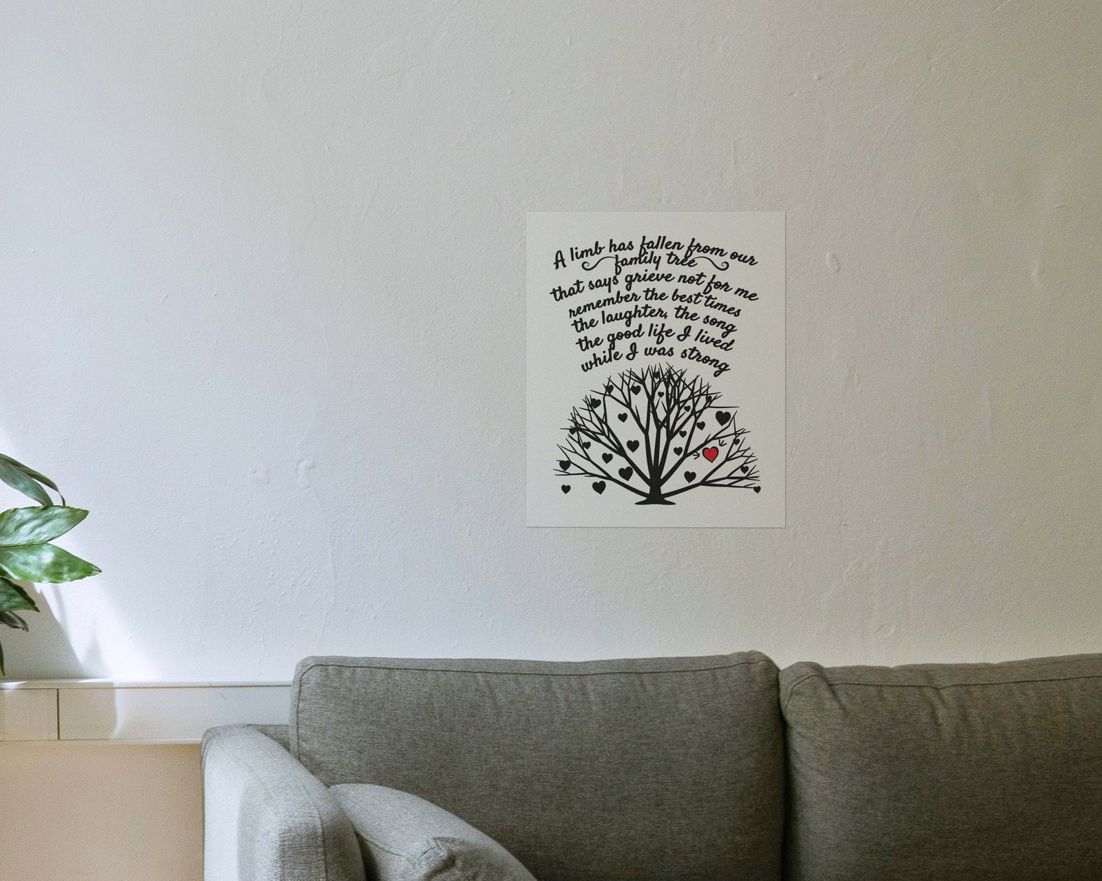 A Limb Has Fallen, Bare print in a living room
