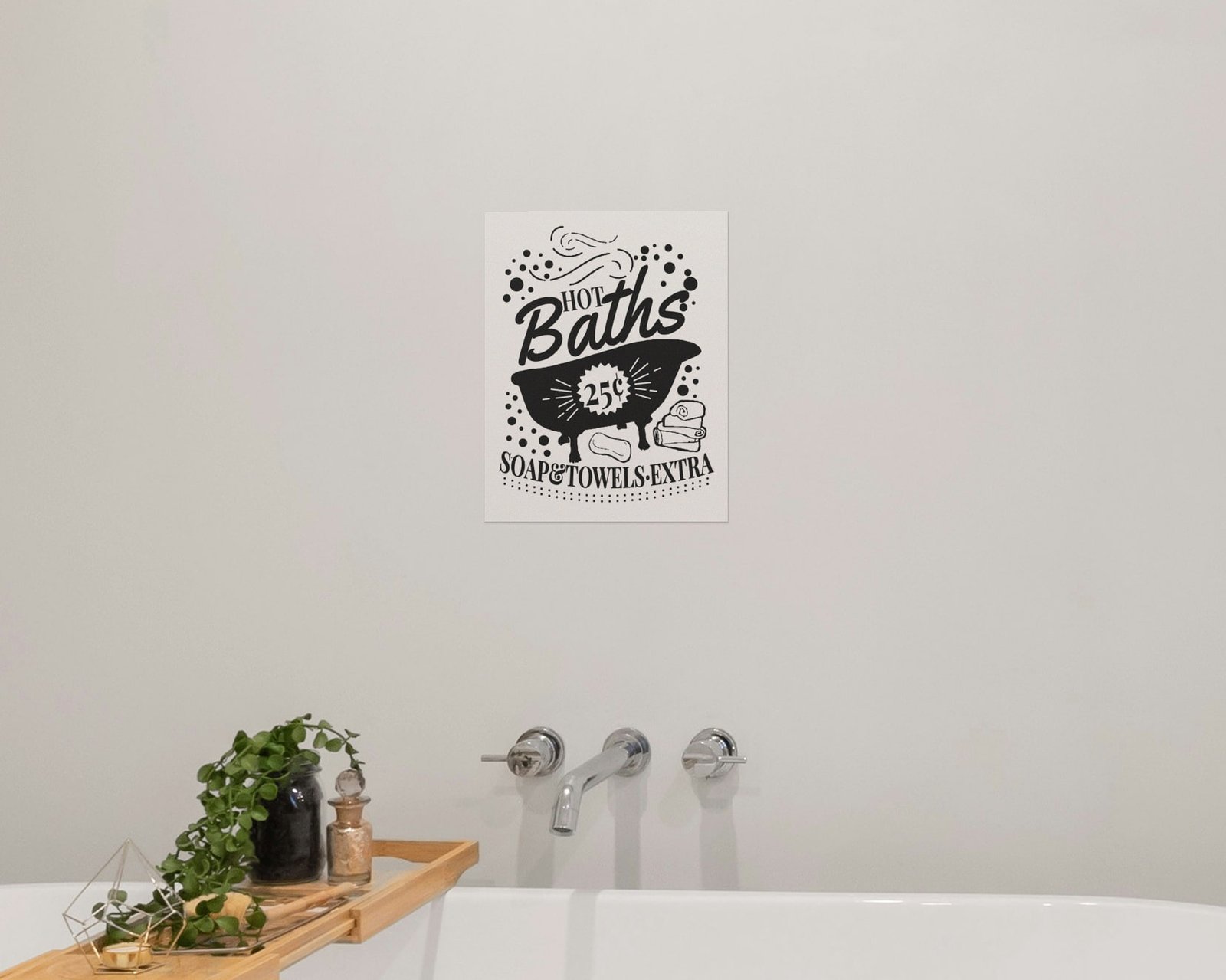 Hot Baths, 25 Cents, Bare print in a bathroom