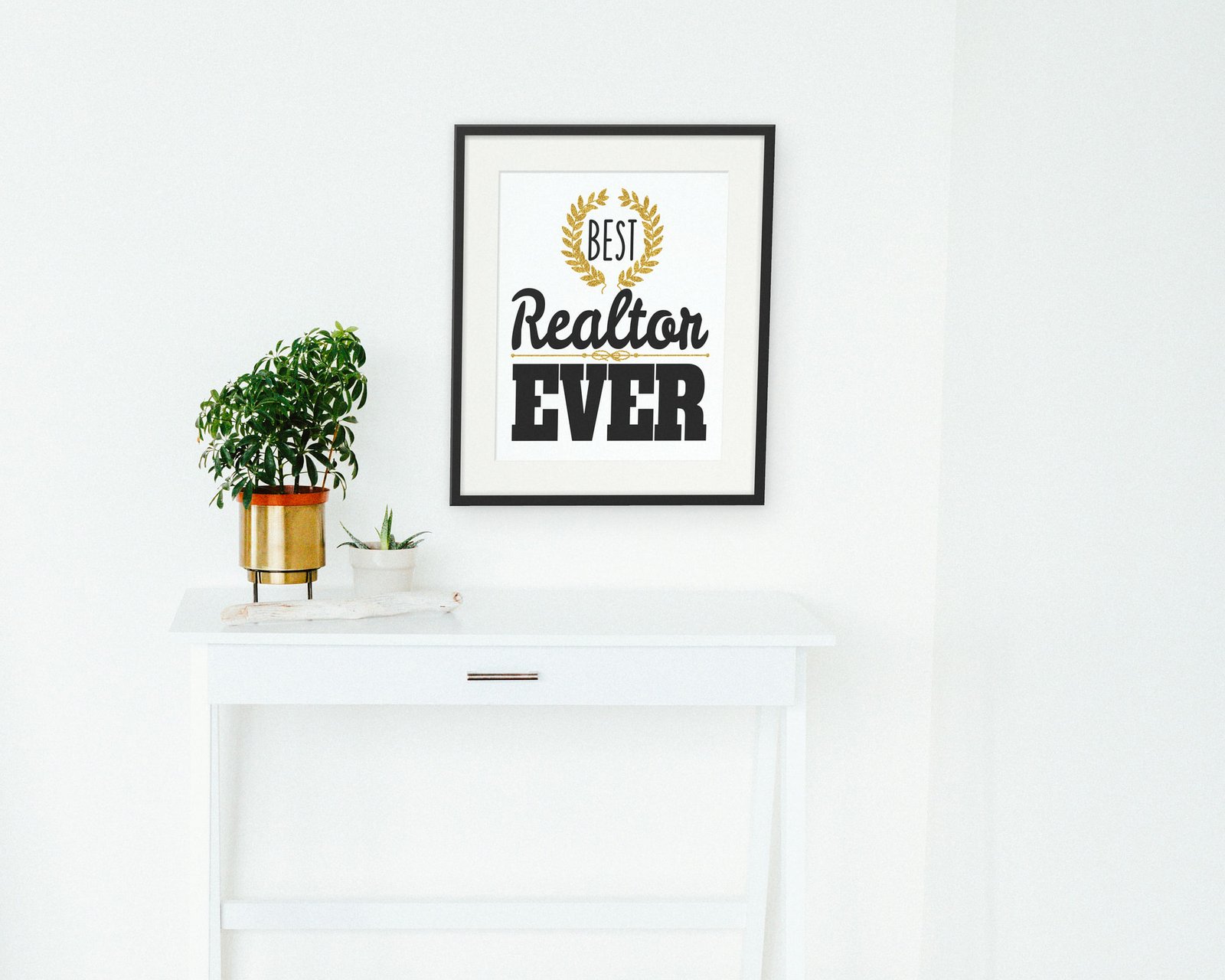 Best Realtor Ever, Framed in a hallway and entry
