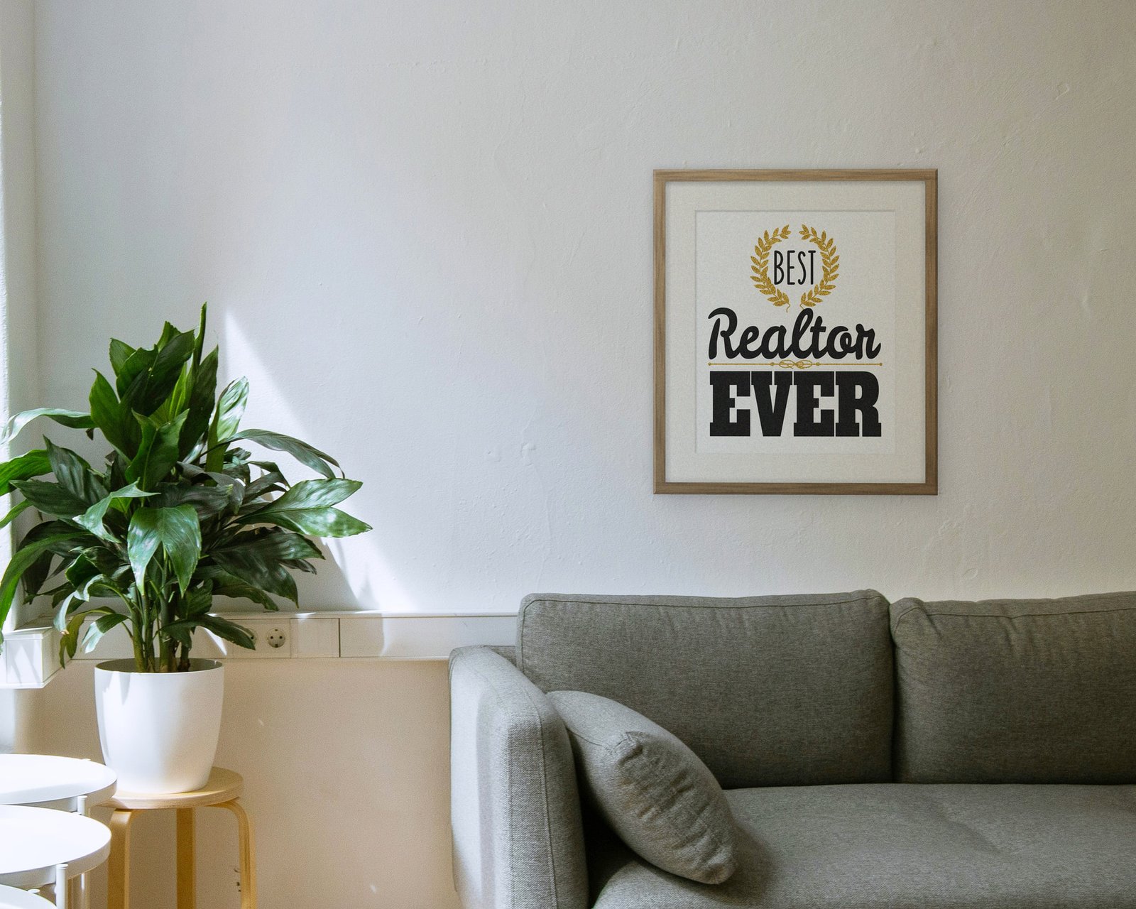 Best Realtor Ever, Framed in a living room