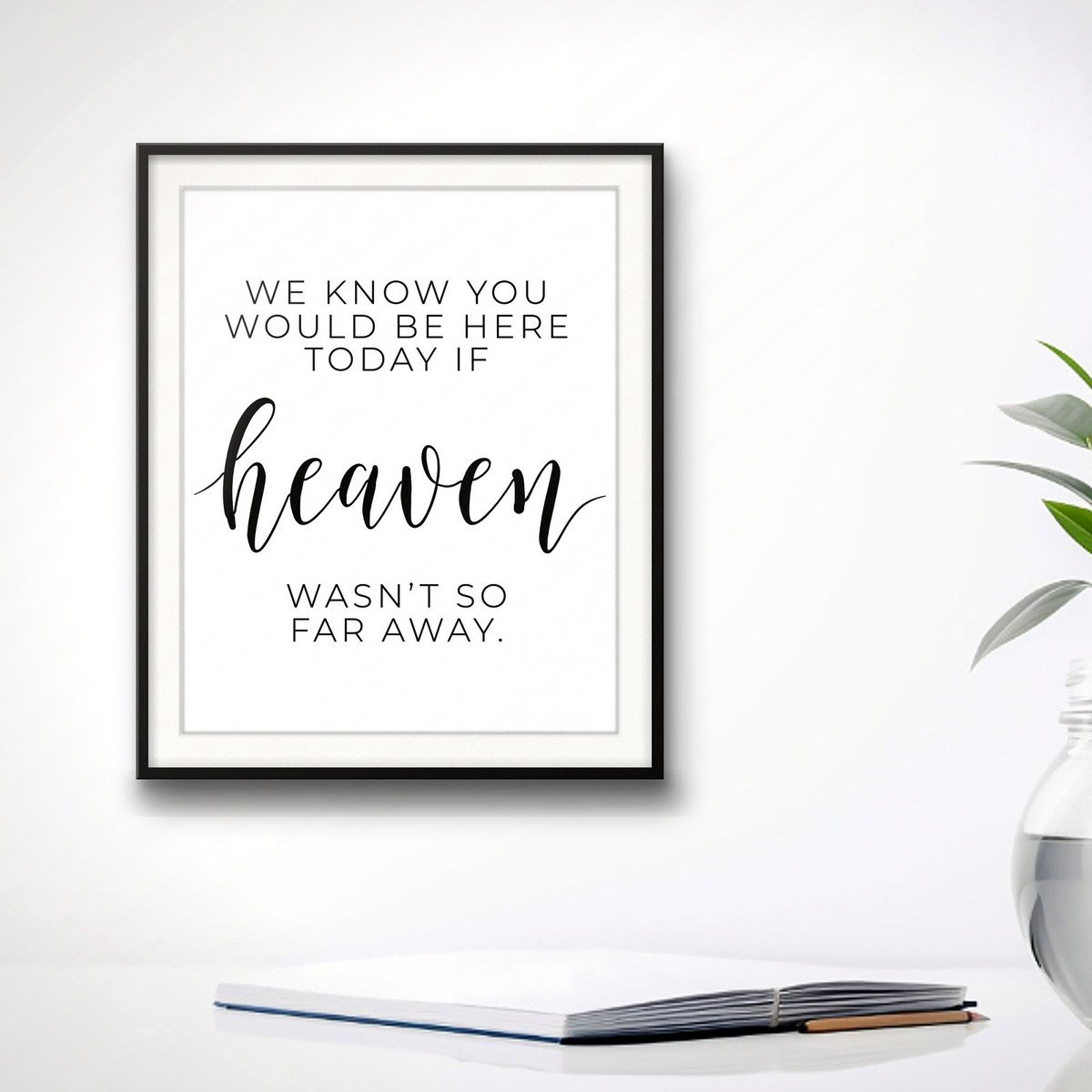 If Heaven Wasn't So Far Away shown framed on a wall