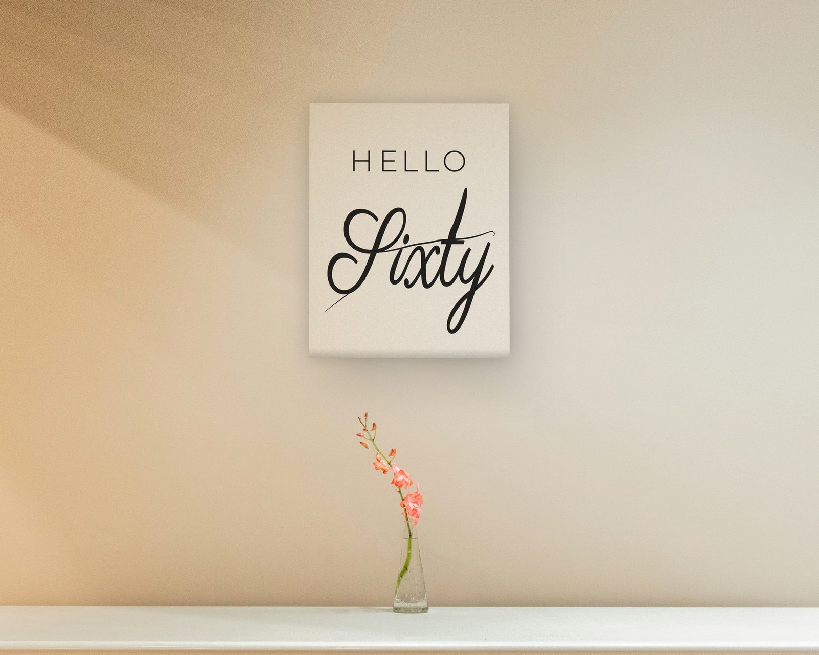 Hello Sixty, Gallery canvas in a hallway and entry