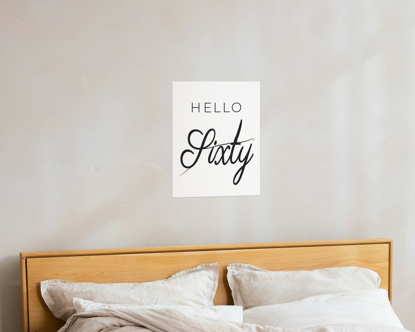 Hello Sixty, Bare print in a bedroom