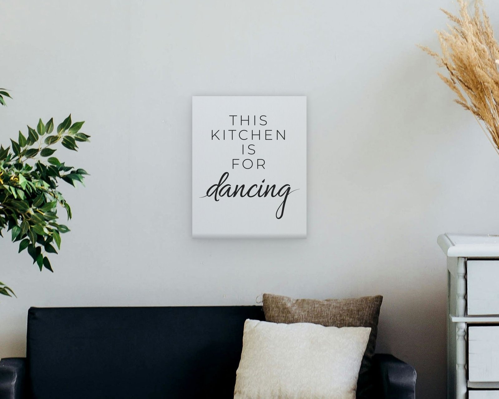 This Kitchen Is For Dancing, Gallery canvas in a living room