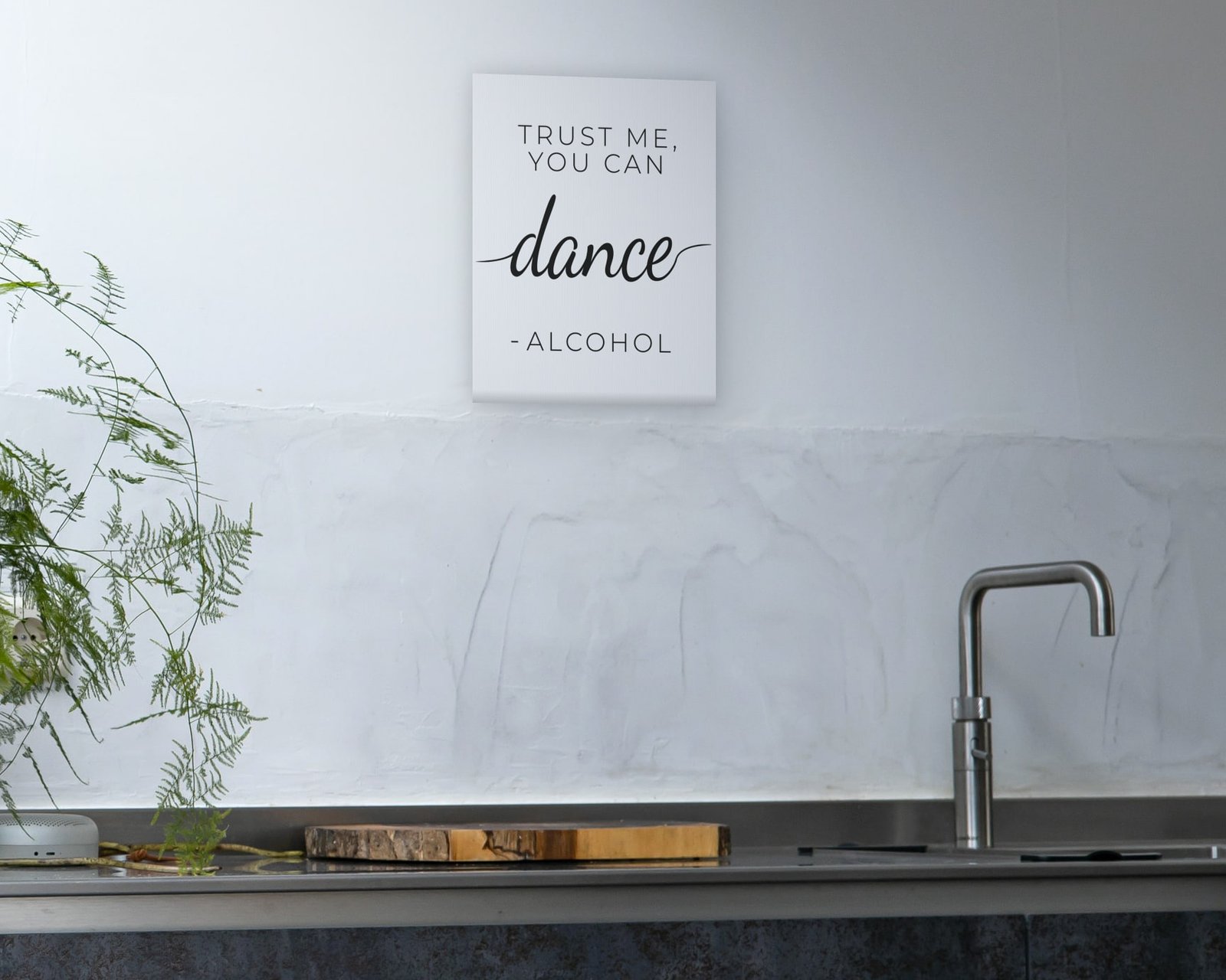 Trust Me, You Can Dance, Gallery canvas in a kitchen