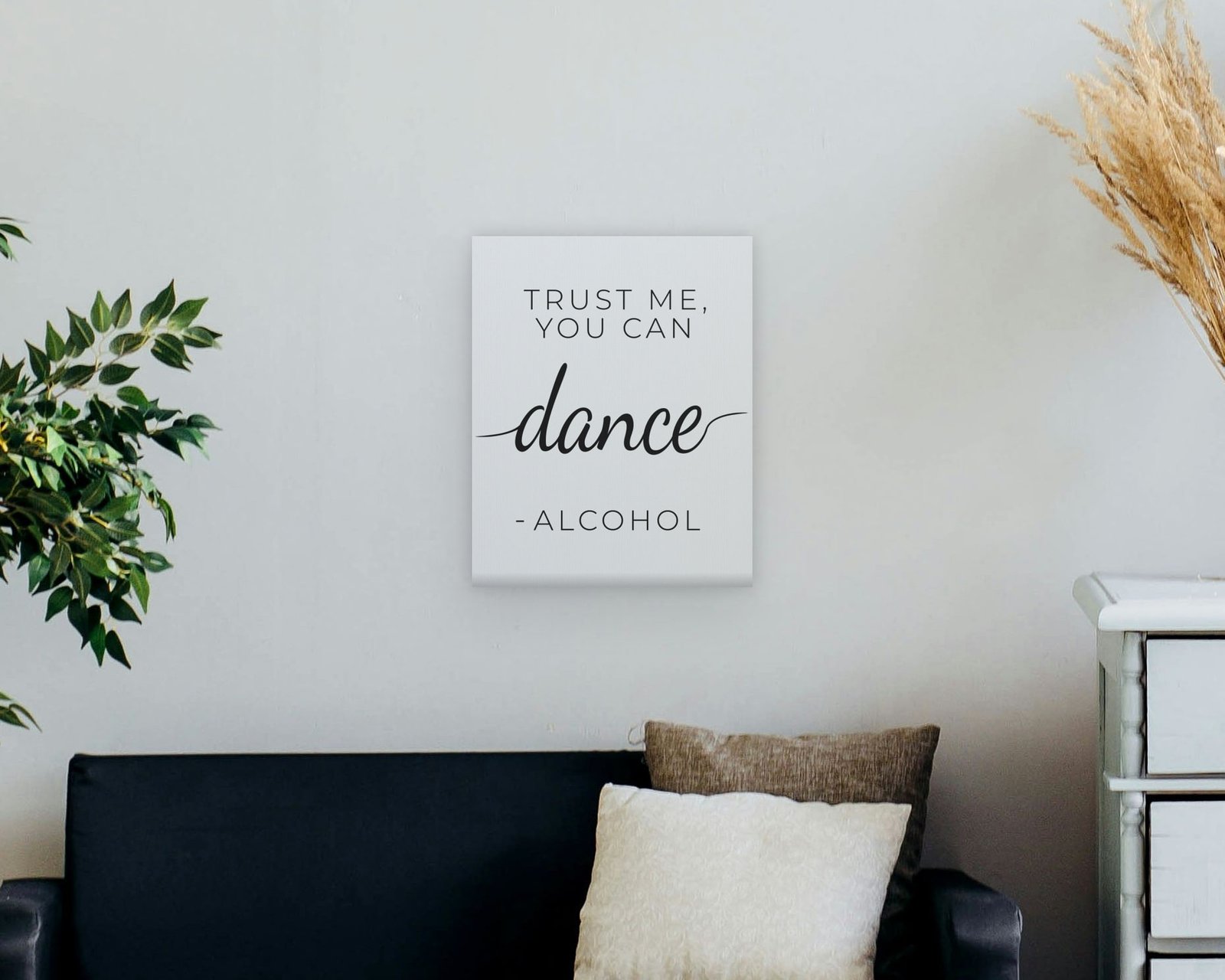 Trust Me, You Can Dance, Gallery canvas in a living room