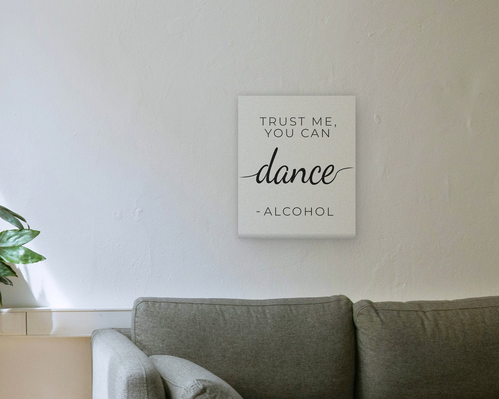 Trust Me, You Can Dance, Gallery canvas in a living room