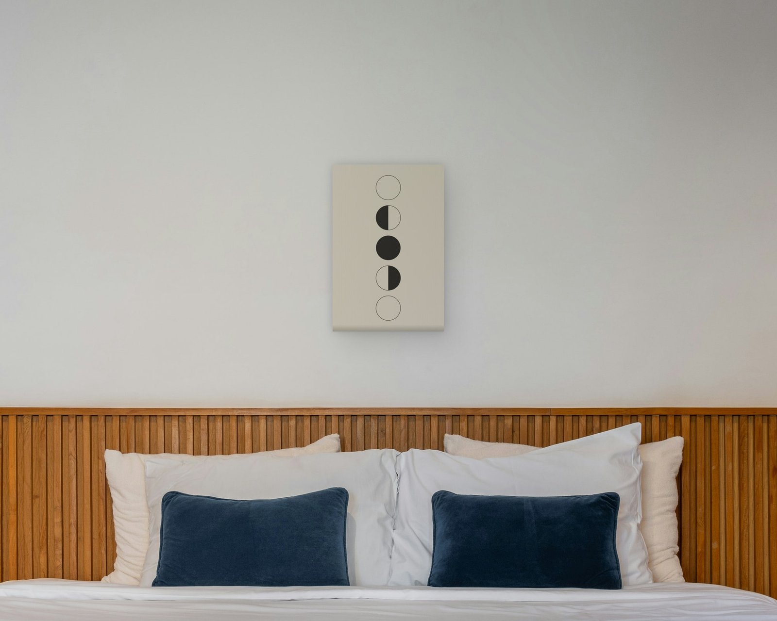 Moon Phases Printable Wall Art, Gallery canvas in a bedroom