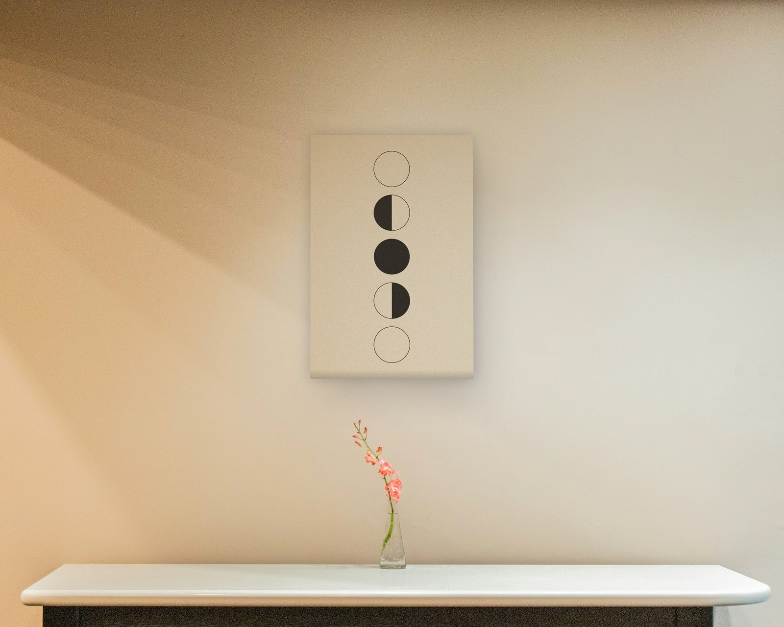 Moon Phases Printable Wall Art, Gallery canvas in a hallway and entry