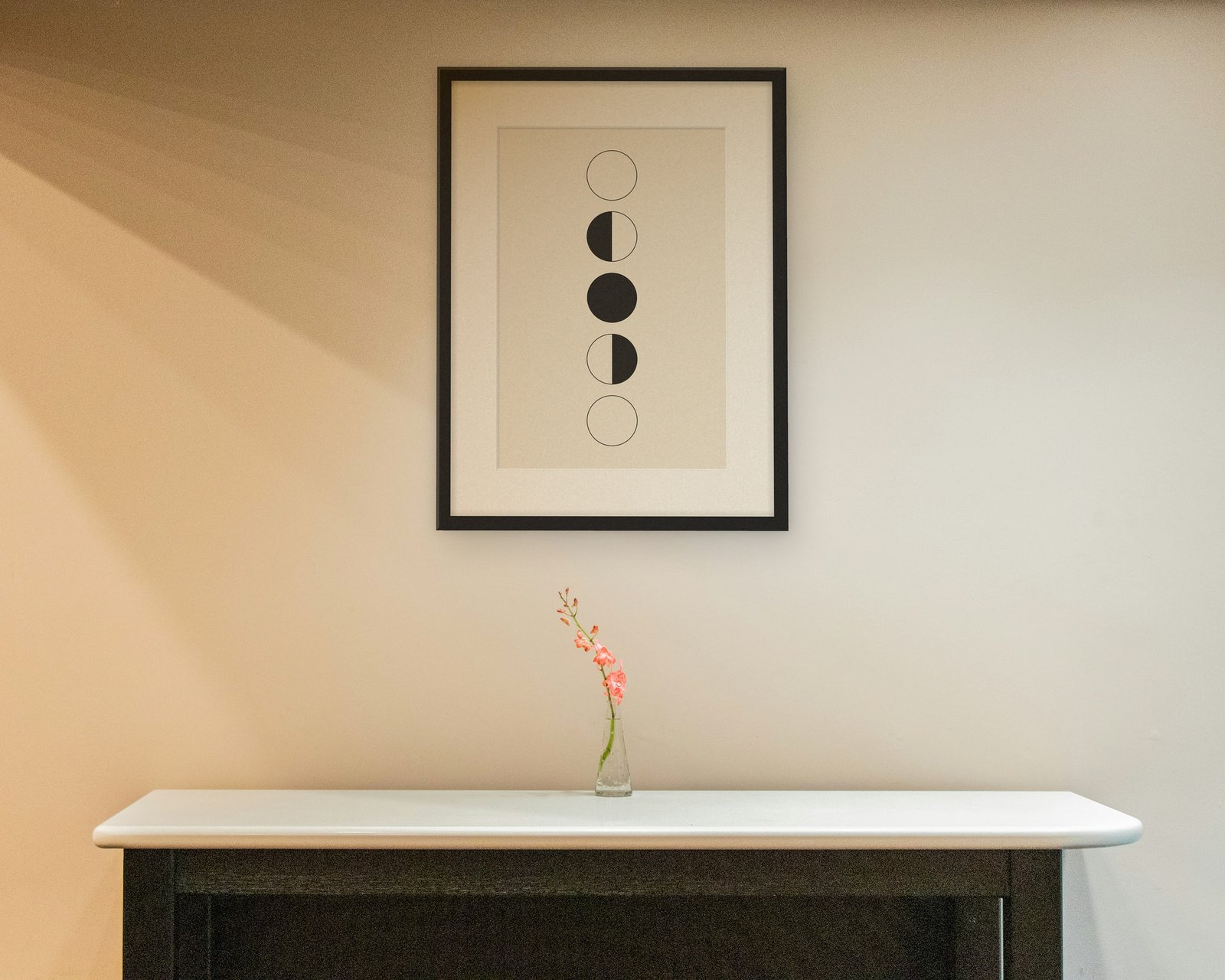 Moon Phases Printable Wall Art, Framed in a hallway and entry