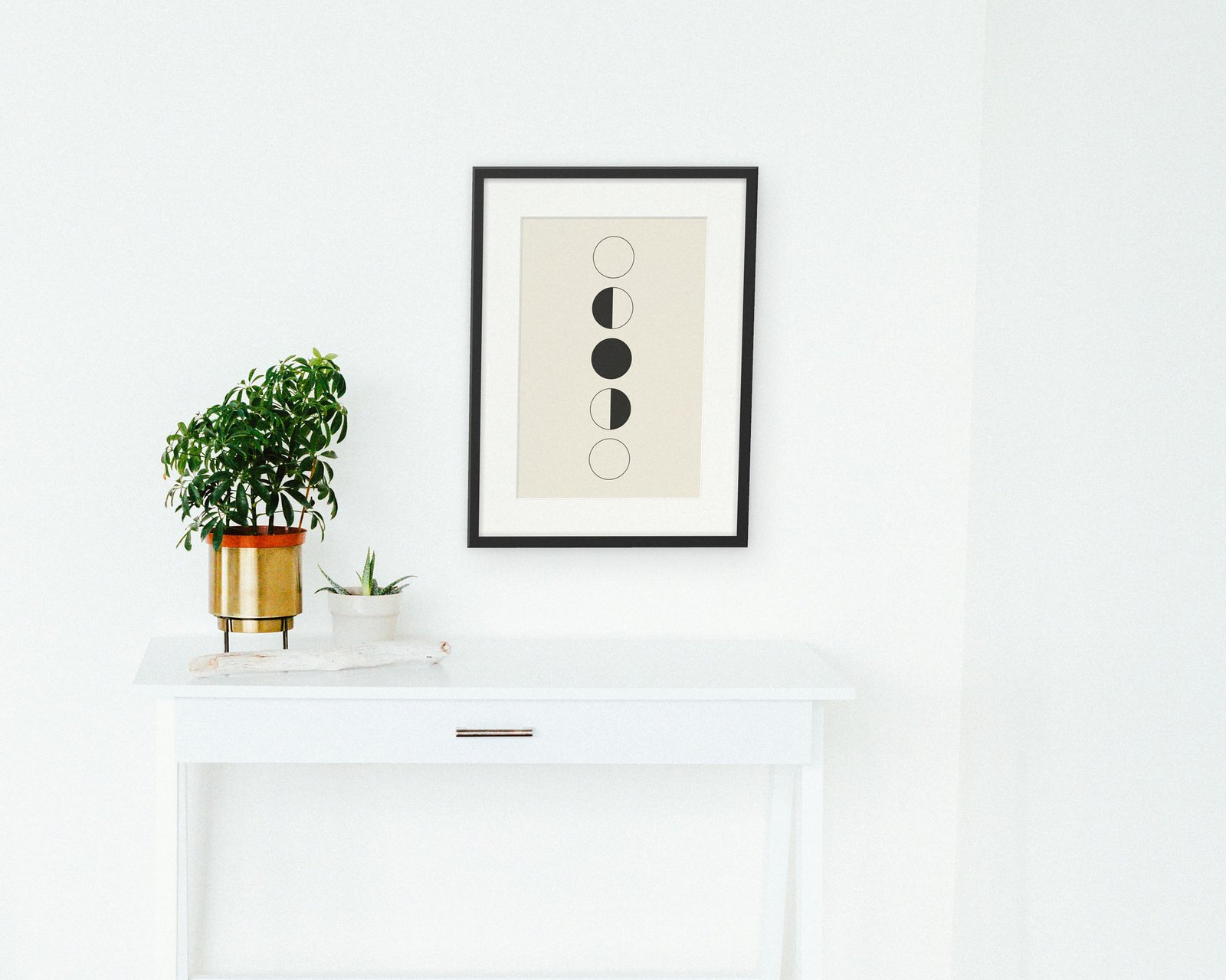 Moon Phases Printable Wall Art, Framed in a hallway and entry