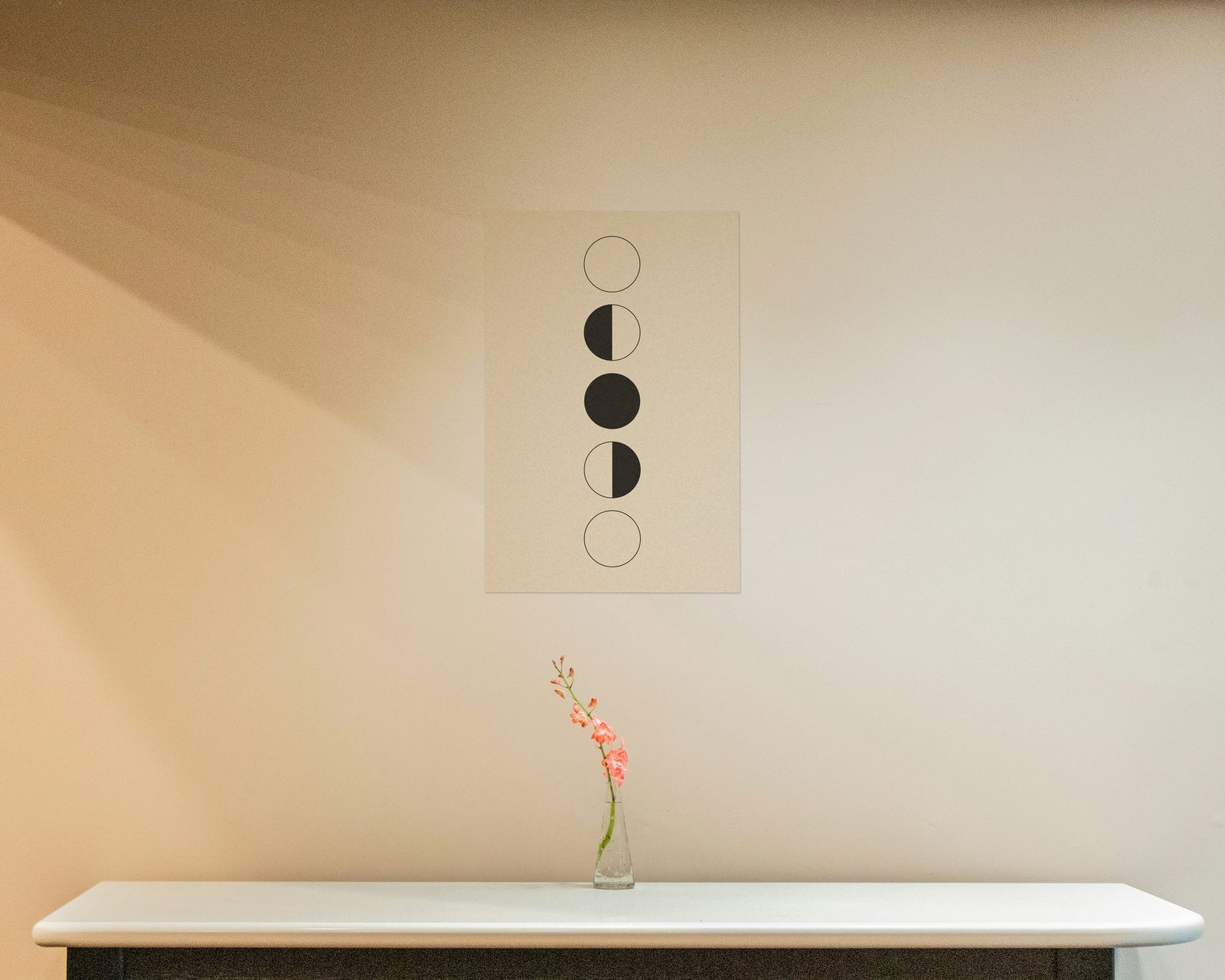 Moon Phases Printable Wall Art, Bare print in a hallway and entry