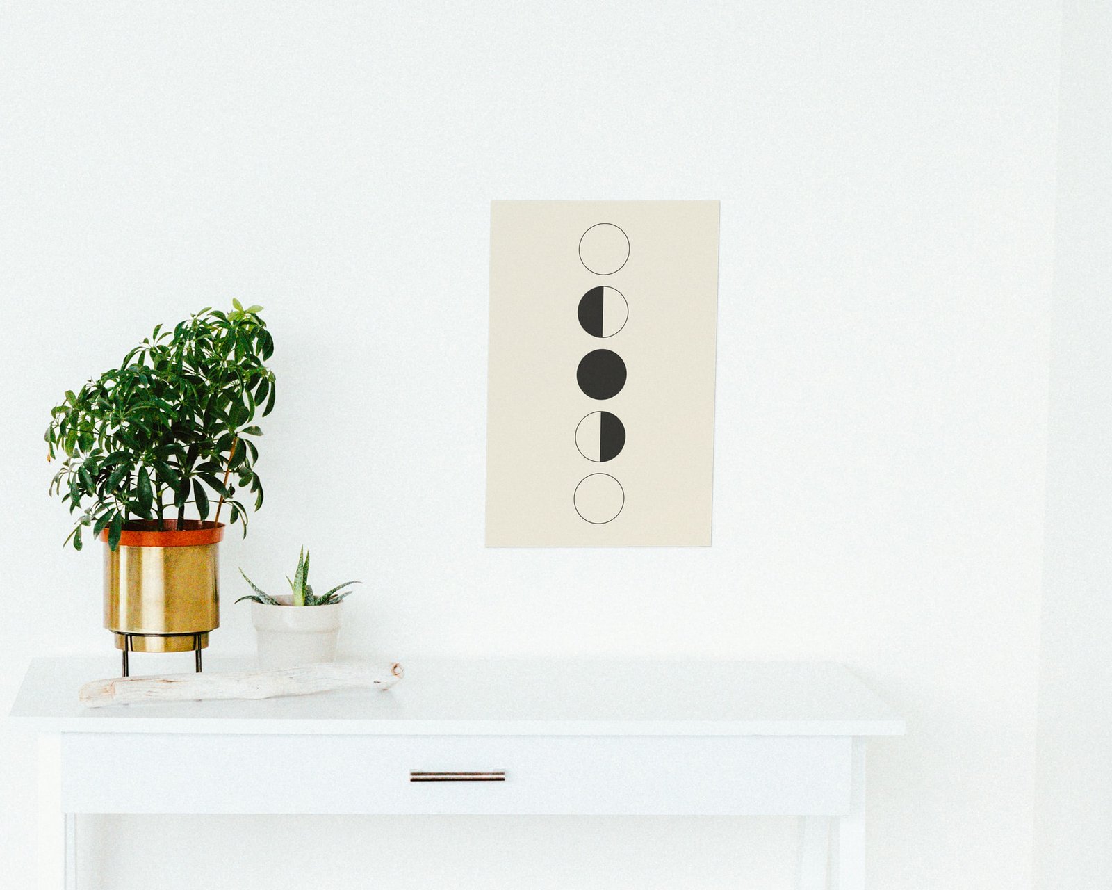 Moon Phases Printable Wall Art, Bare print in a hallway and entry