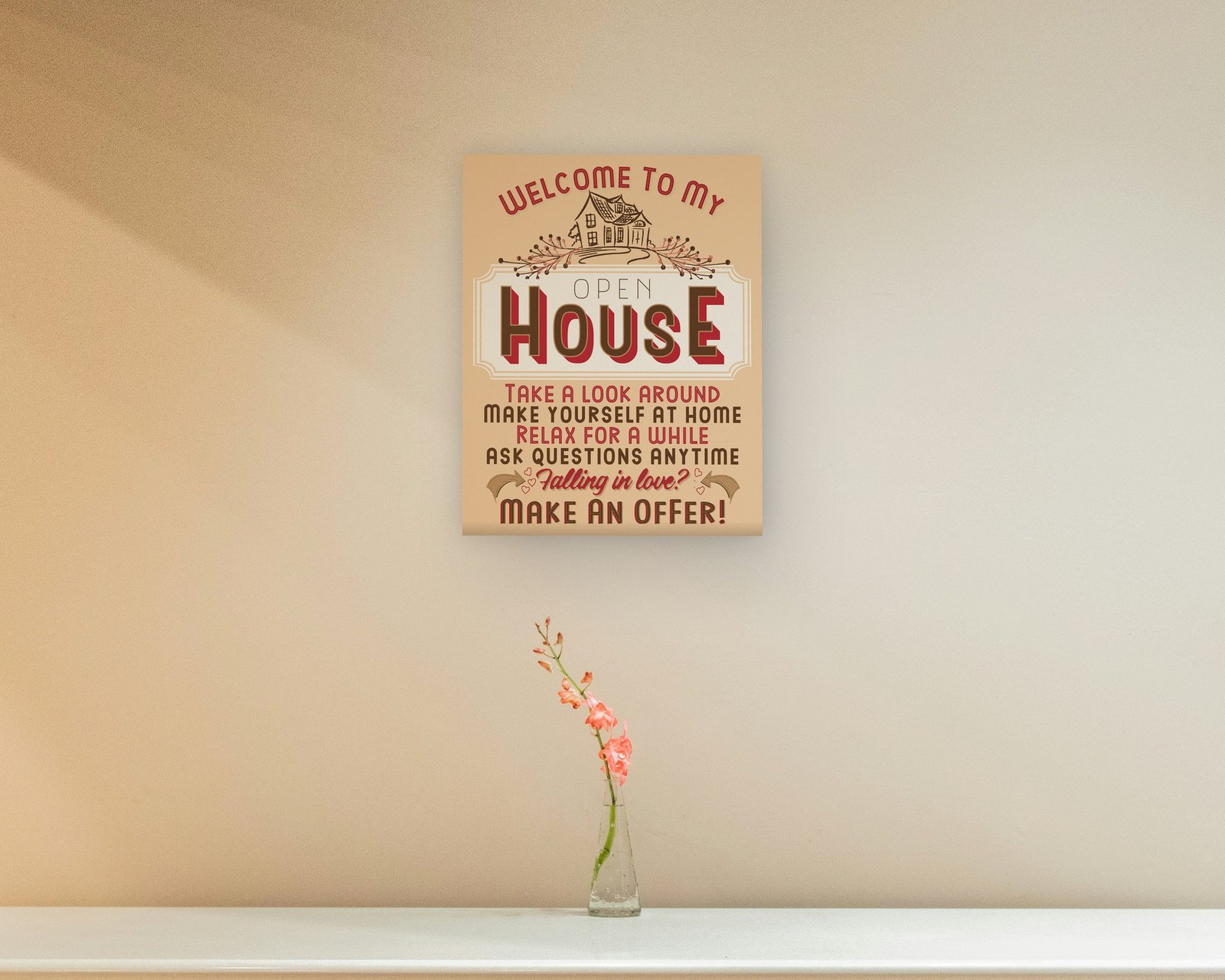 Welcome To My Open House, Gallery canvas in a hallway and entry