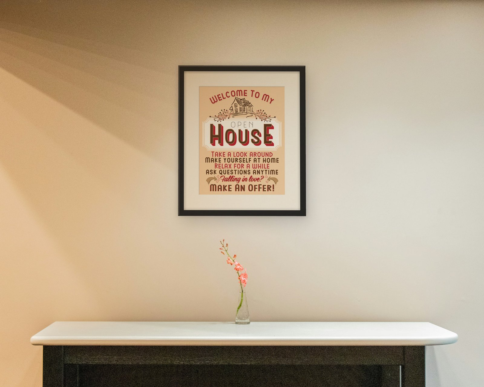 Welcome To My Open House, Framed in a hallway and entry