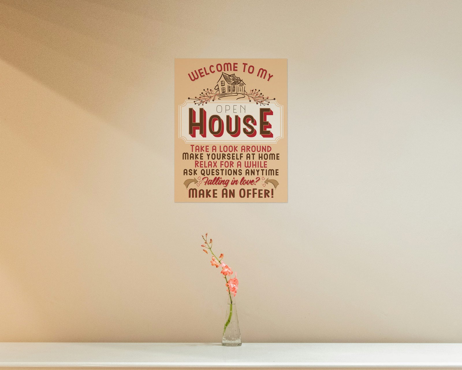 Welcome To My Open House, Bare print in a hallway and entry