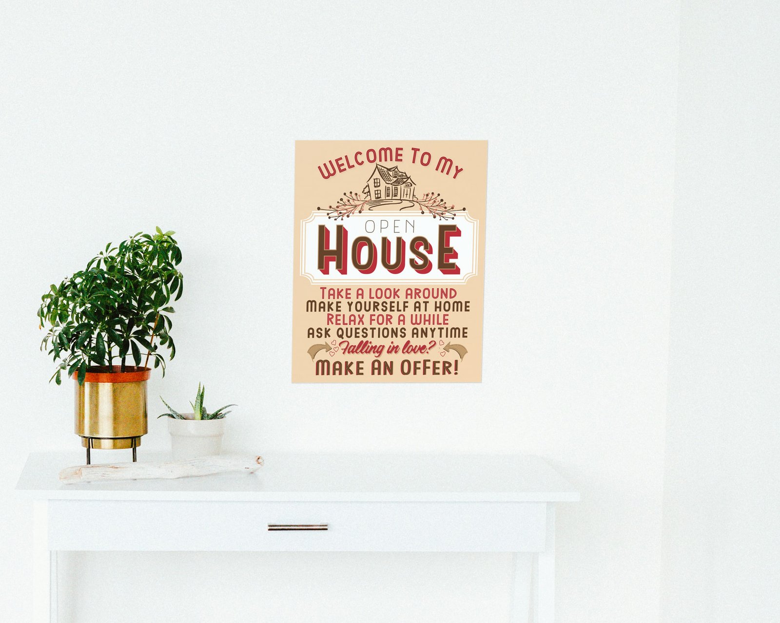 Welcome To My Open House, Bare print in a hallway and entry