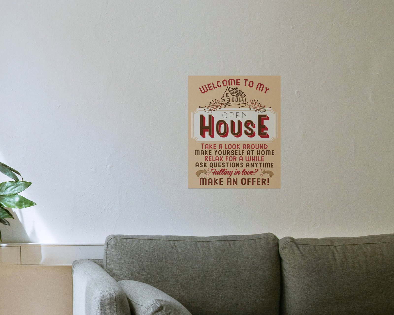 Welcome To My Open House, Bare print in a living room
