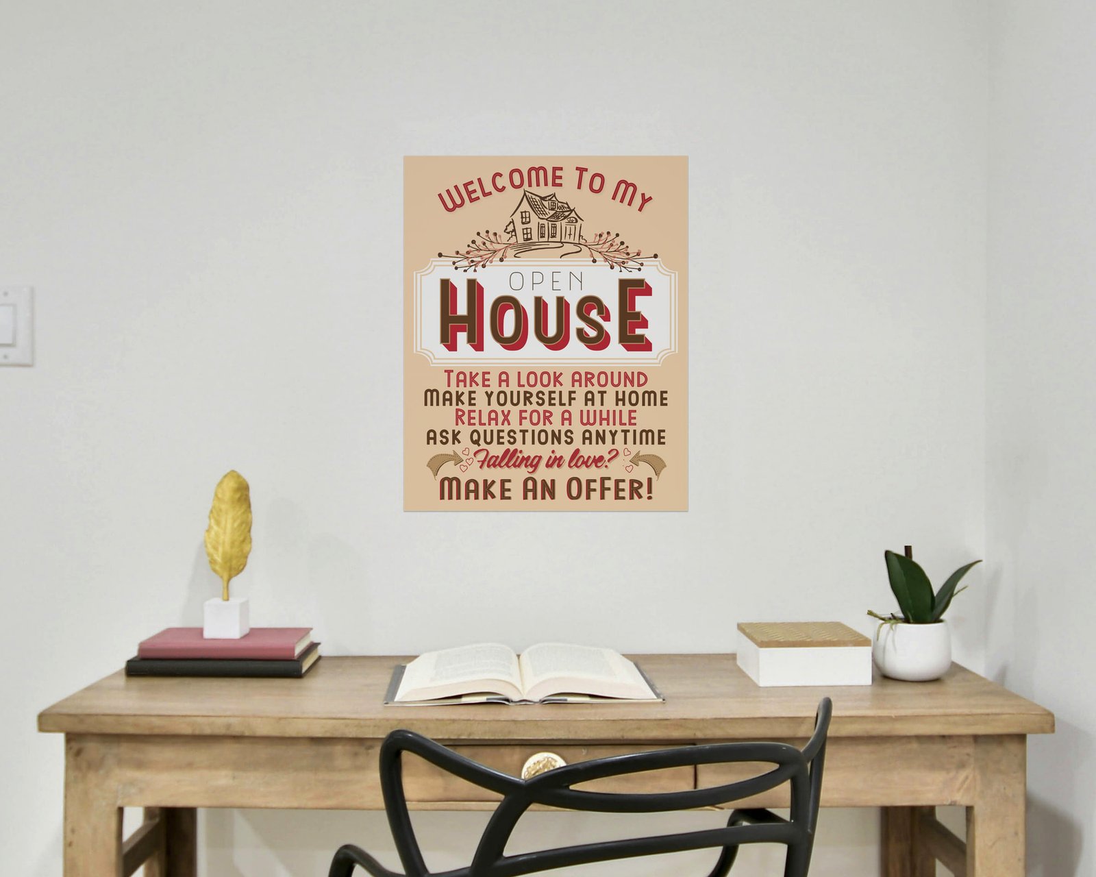 Welcome To My Open House, Bare print in a home office