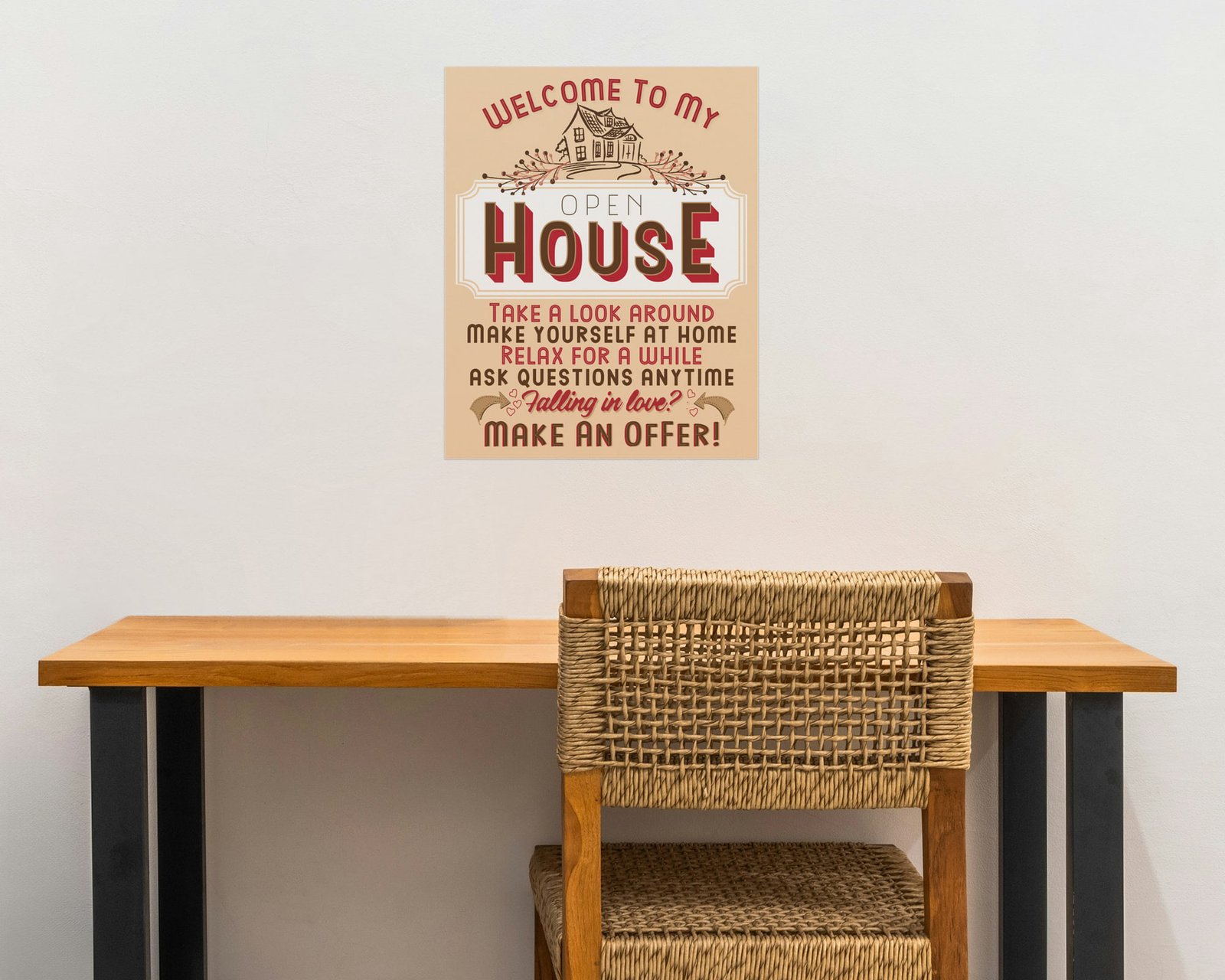 Welcome To My Open House, Bare print in a home office