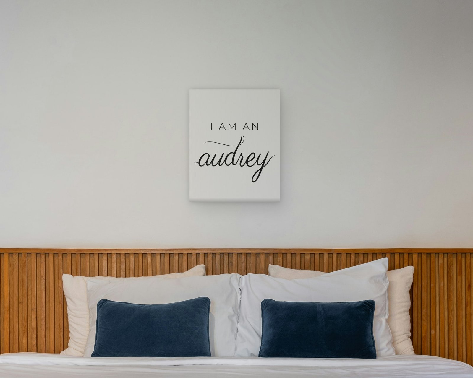 I Am An Audrey, Gallery canvas in a bedroom