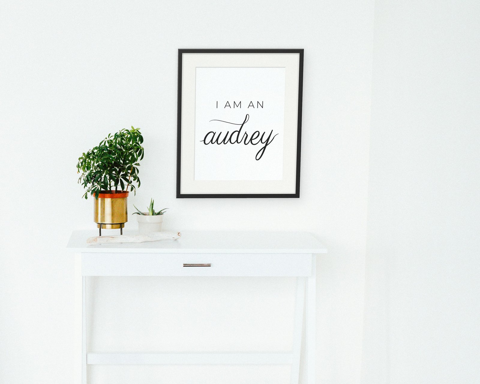 I Am An Audrey, Framed in a hallway and entry