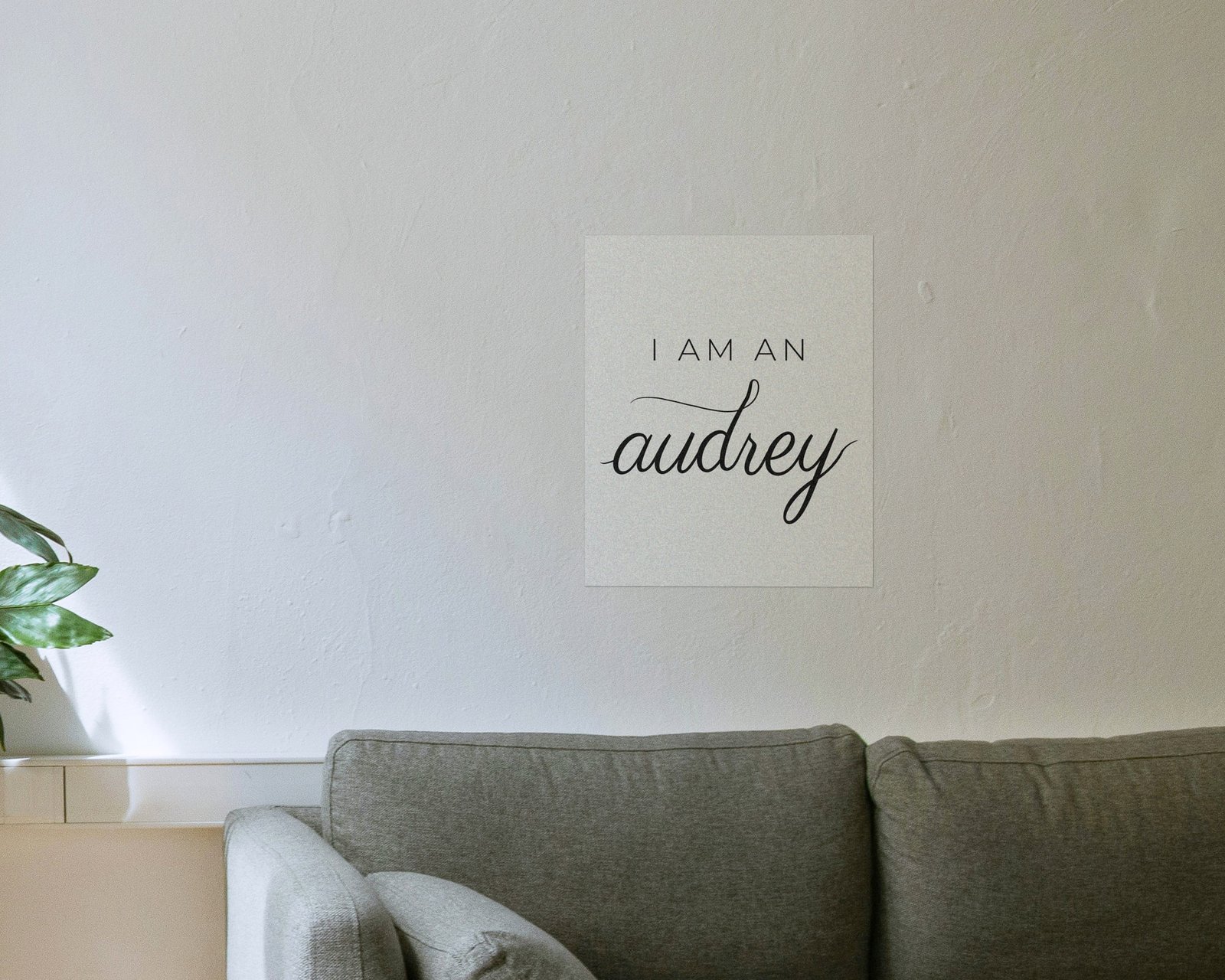 I Am An Audrey, Bare print in a living room