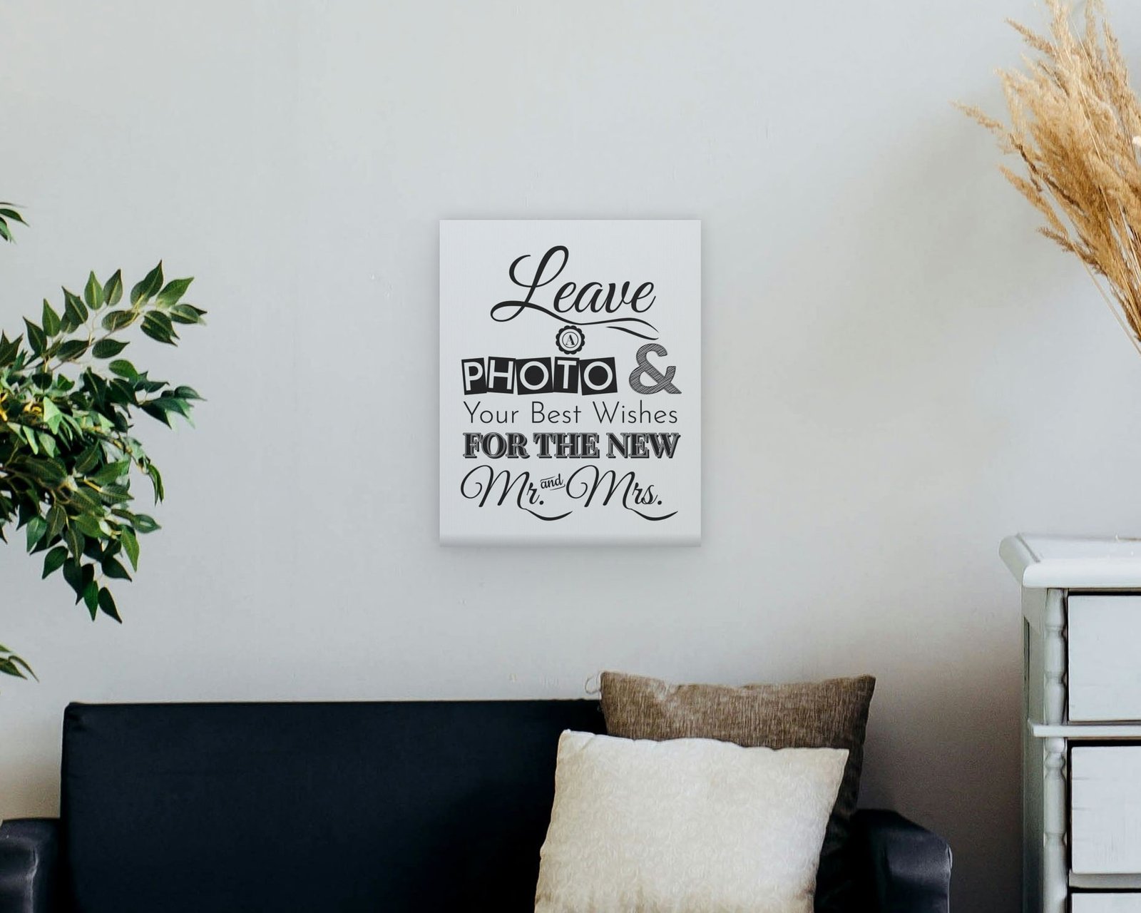 Leave A Photo And Your Best Wishes, Gallery canvas in a living room