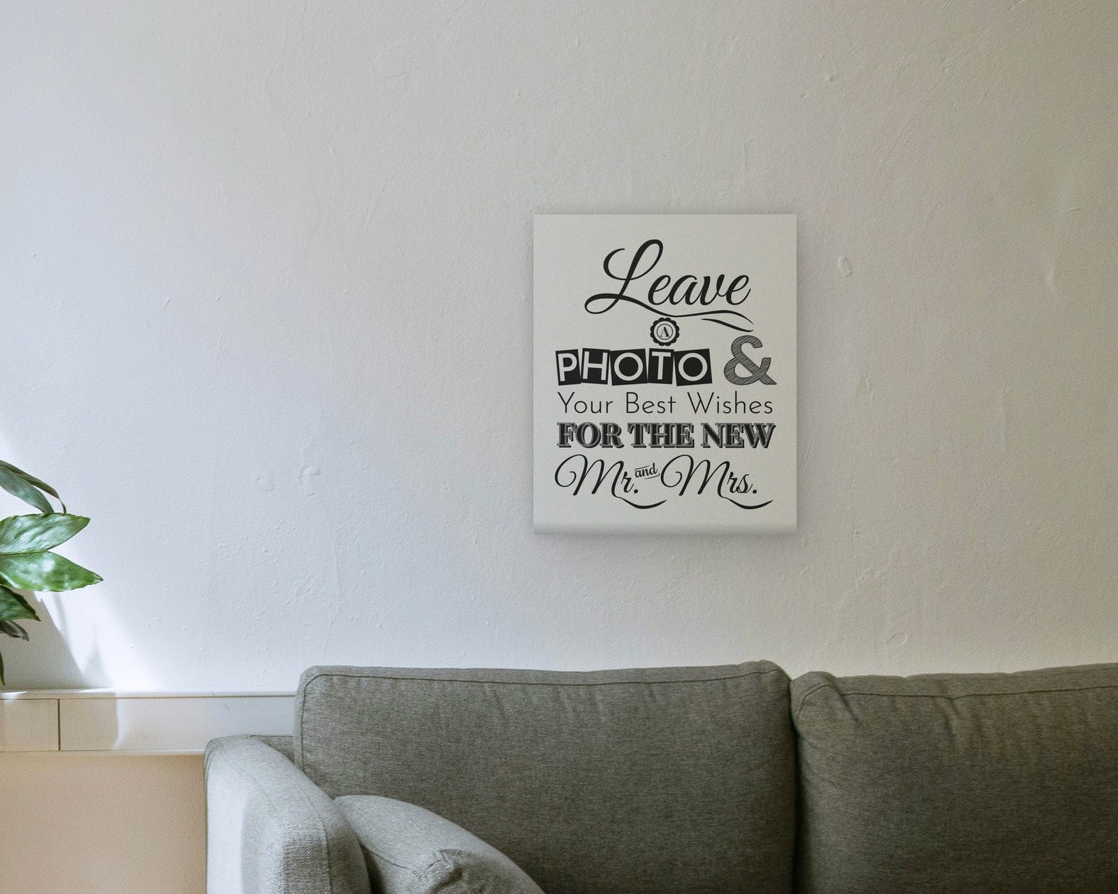 Leave A Photo And Your Best Wishes, Gallery canvas in a living room