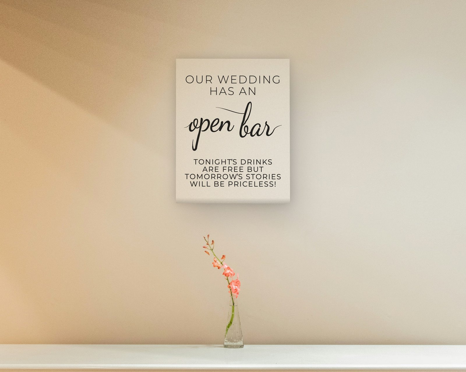 Our Wedding Has An Open Bar, Gallery canvas in a hallway and entry