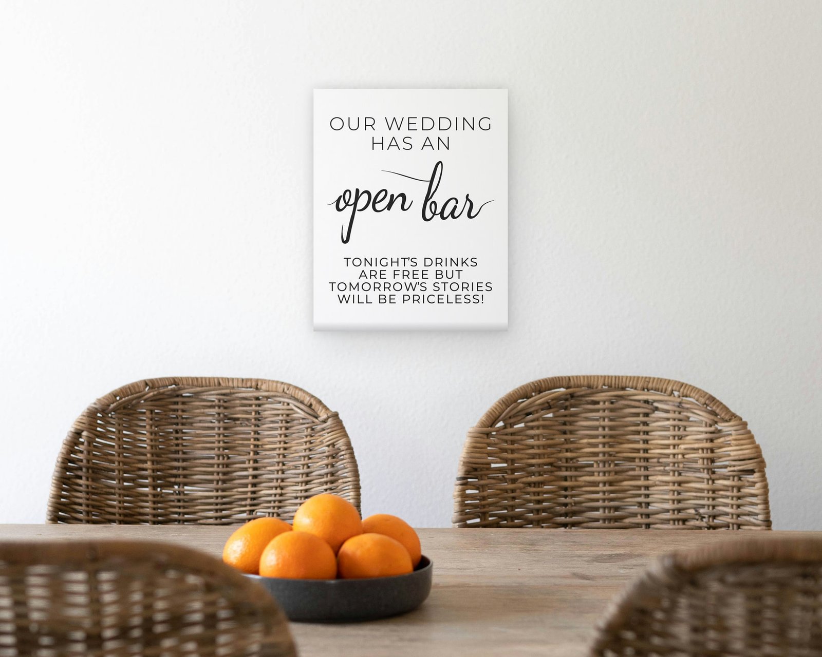 Our Wedding Has An Open Bar, Gallery canvas in a kitchen