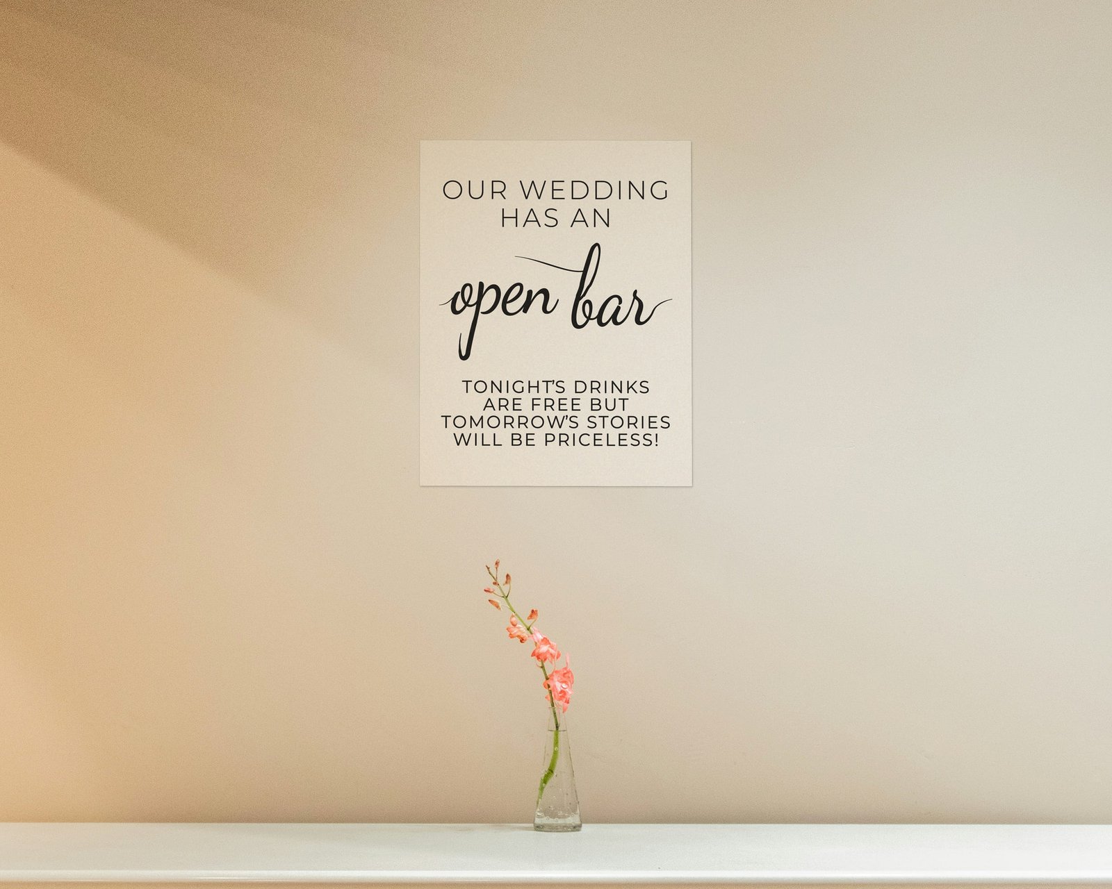 Our Wedding Has An Open Bar, Bare print in a hallway and entry