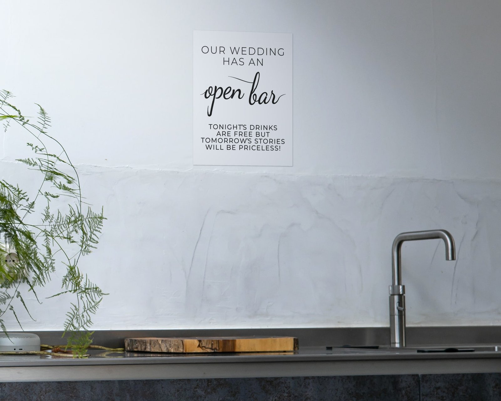Our Wedding Has An Open Bar, Bare print in a kitchen