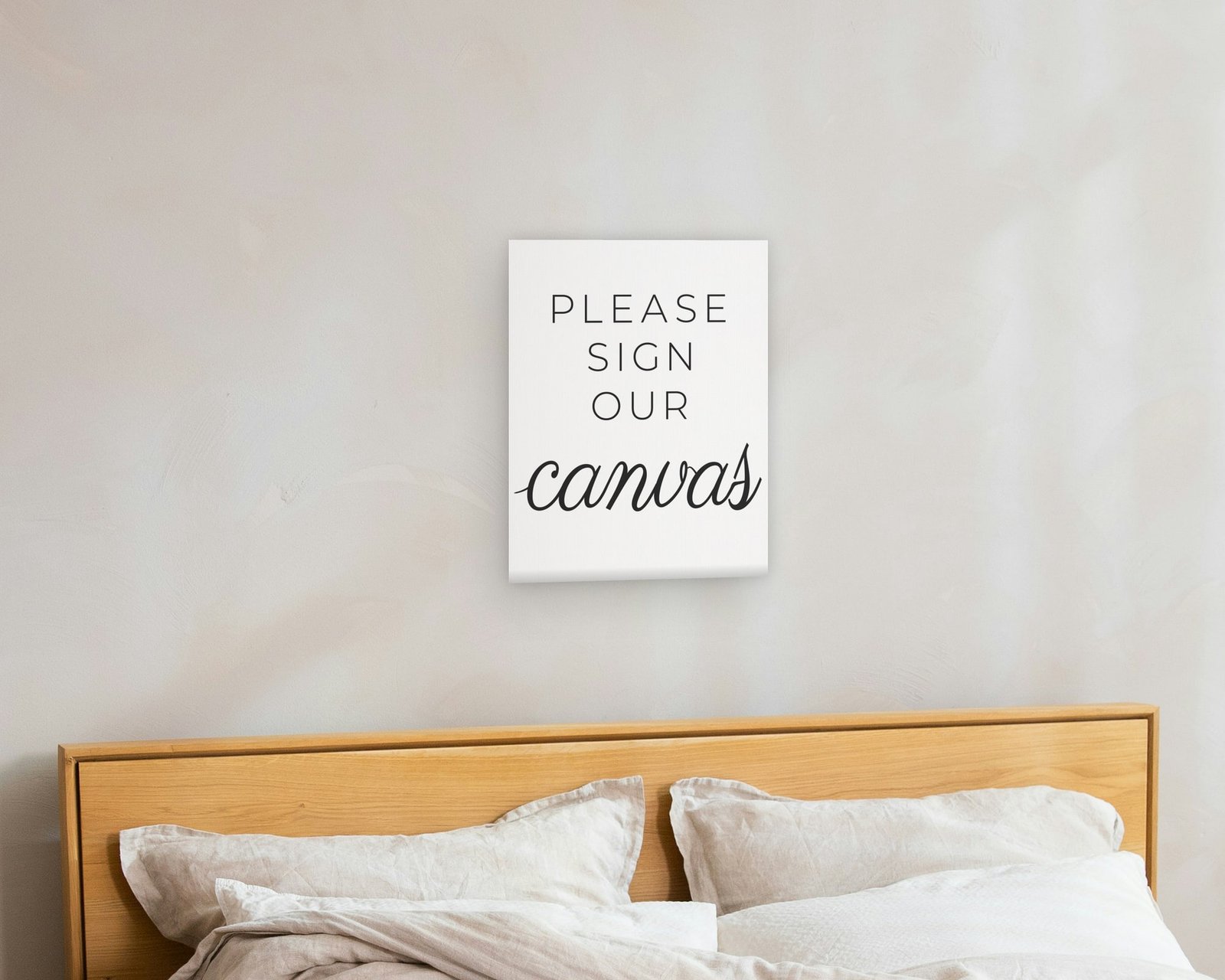 Please Sign Our Canvas, Gallery canvas in a bedroom