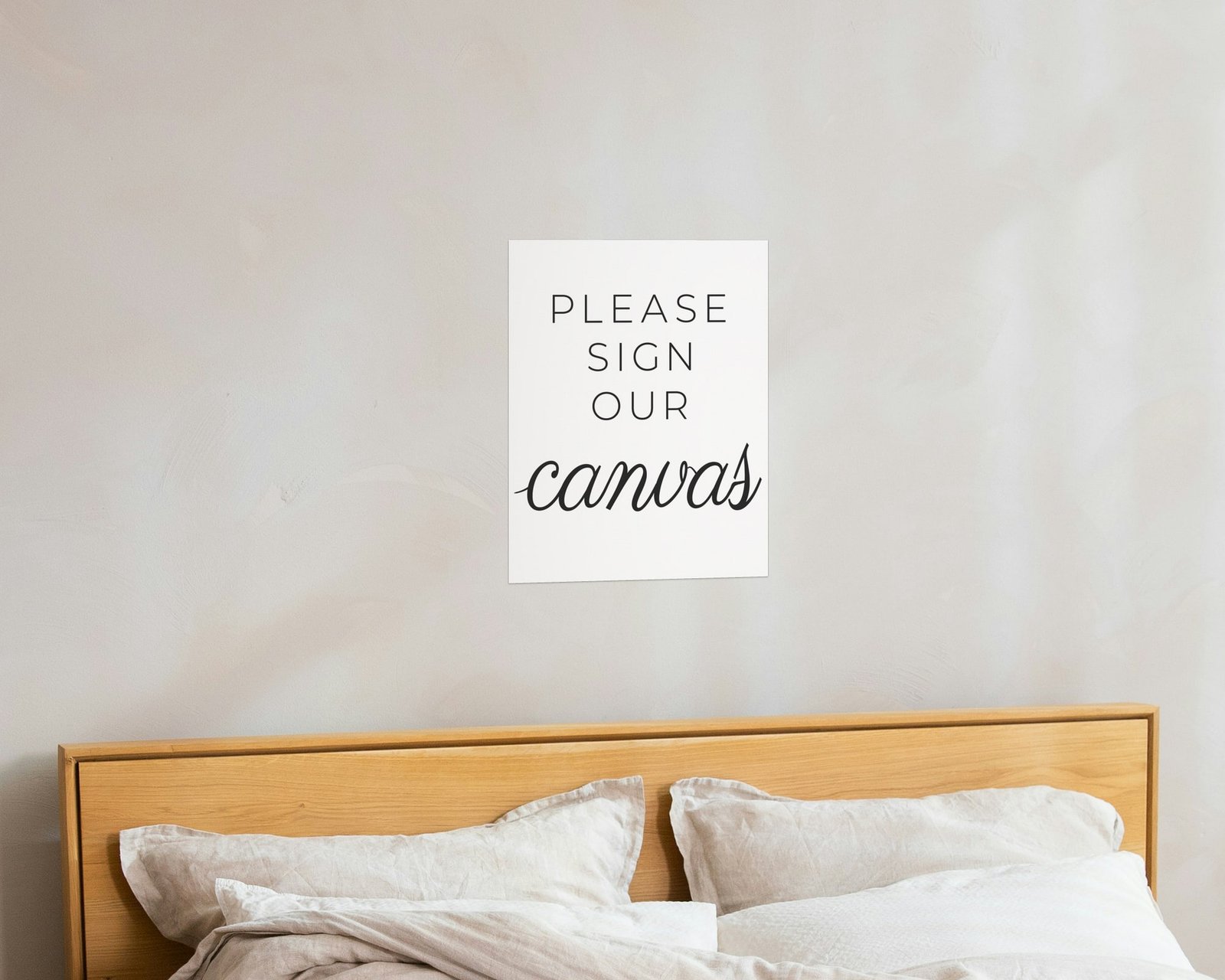 Please Sign Our Canvas, Bare print in a bedroom