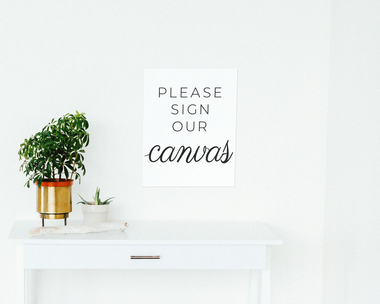 Please Sign Our Canvas, Bare print in a hallway and entry