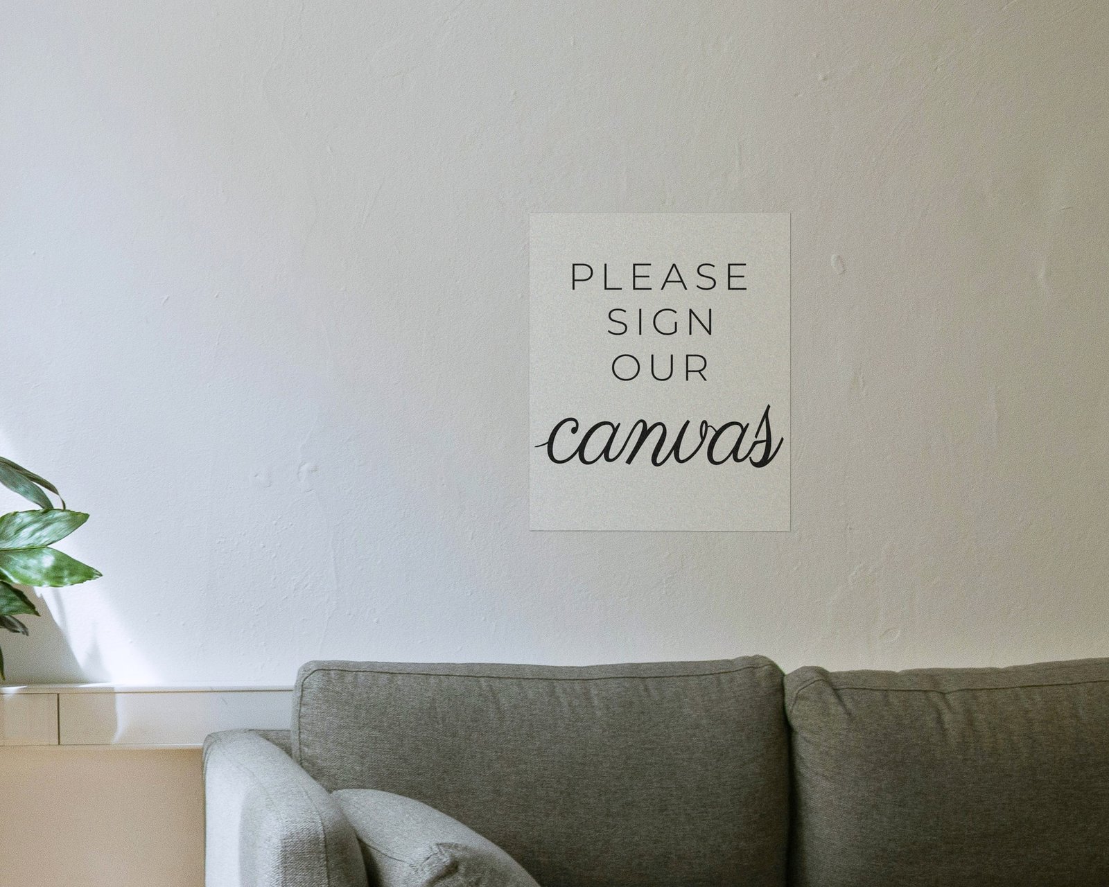 Please Sign Our Canvas, Bare print in a living room