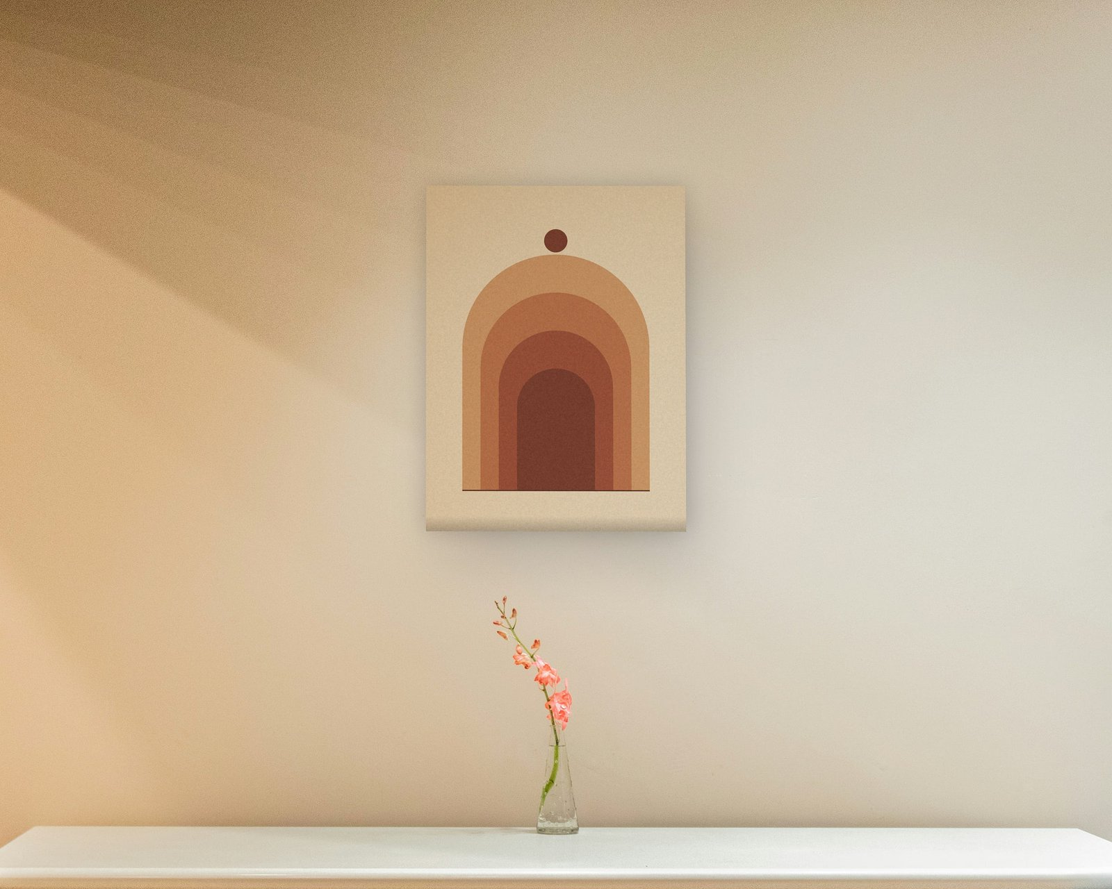 Desert Arches Printable Wall Art, Gallery canvas in a hallway and entry