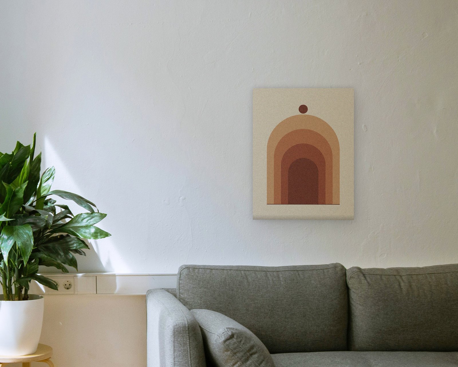 Desert Arches Printable Wall Art, Gallery canvas in a living room
