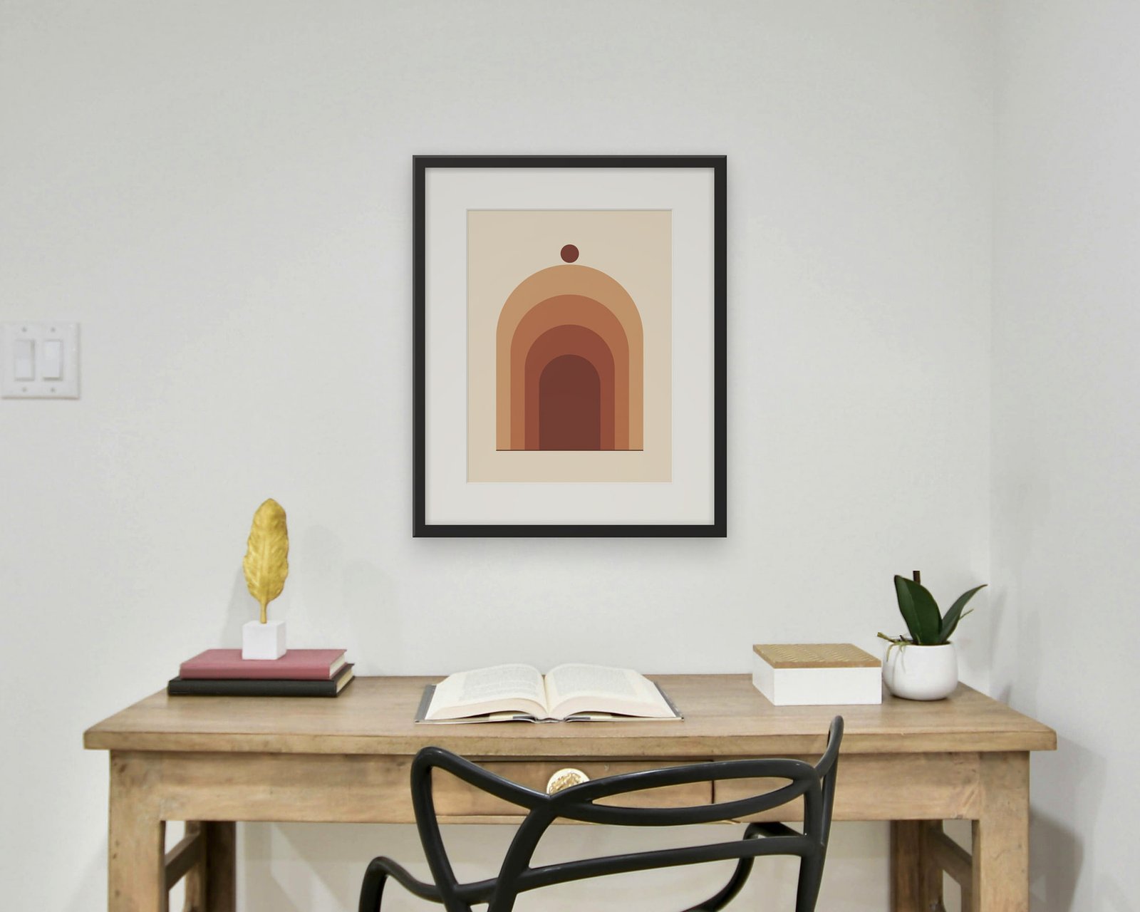 Desert Arches Printable Wall Art, Framed in a home office