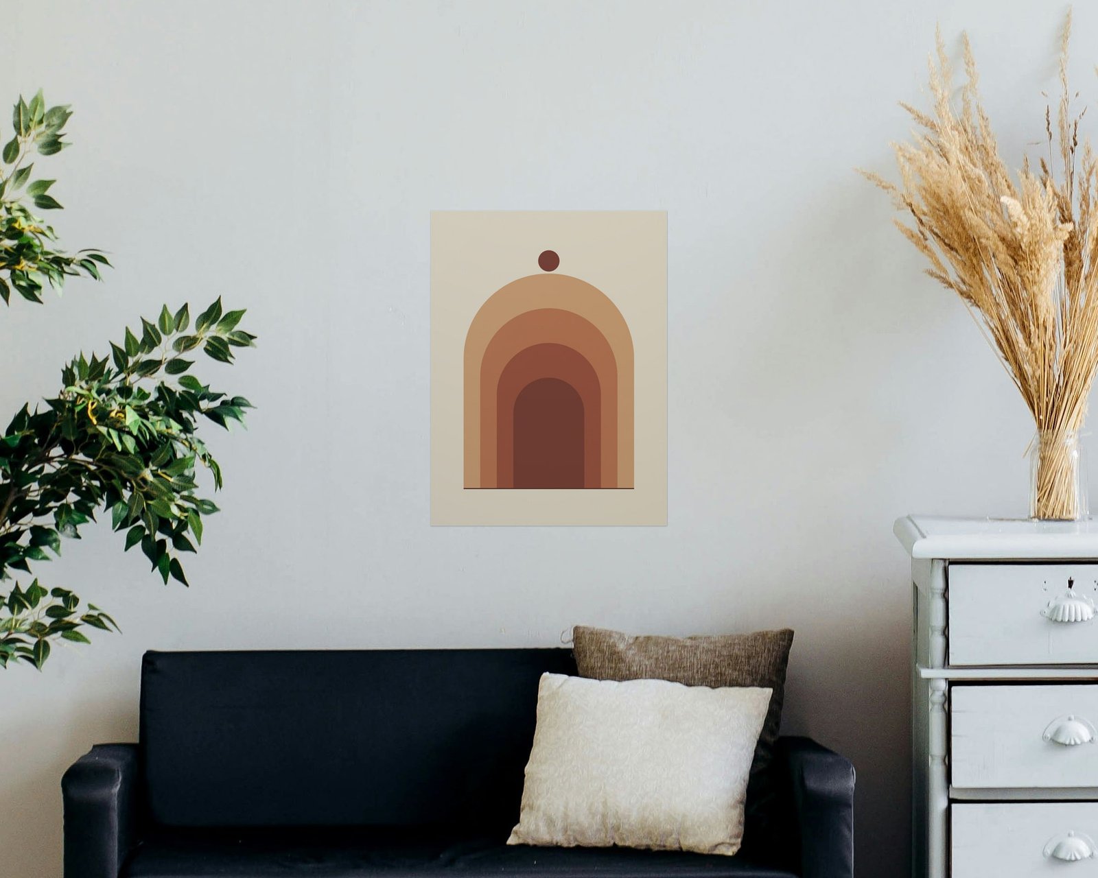 Desert Arches Printable Wall Art, Bare print in a living room