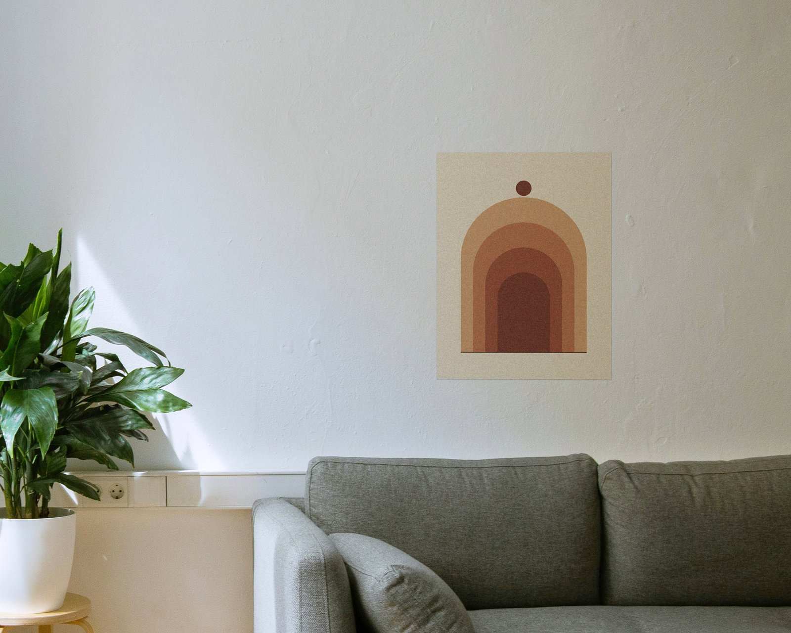 Desert Arches Printable Wall Art, Bare print in a living room
