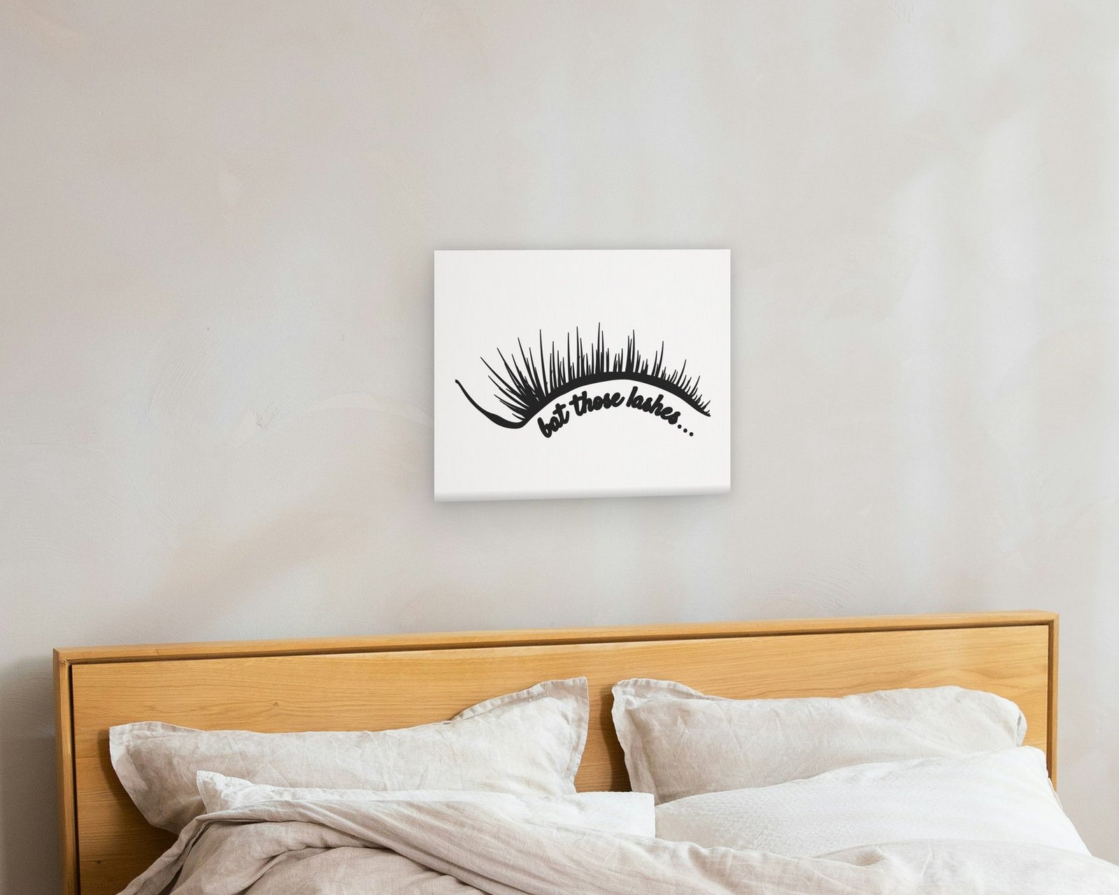 Bat Those Lashes, Gallery canvas in a bedroom