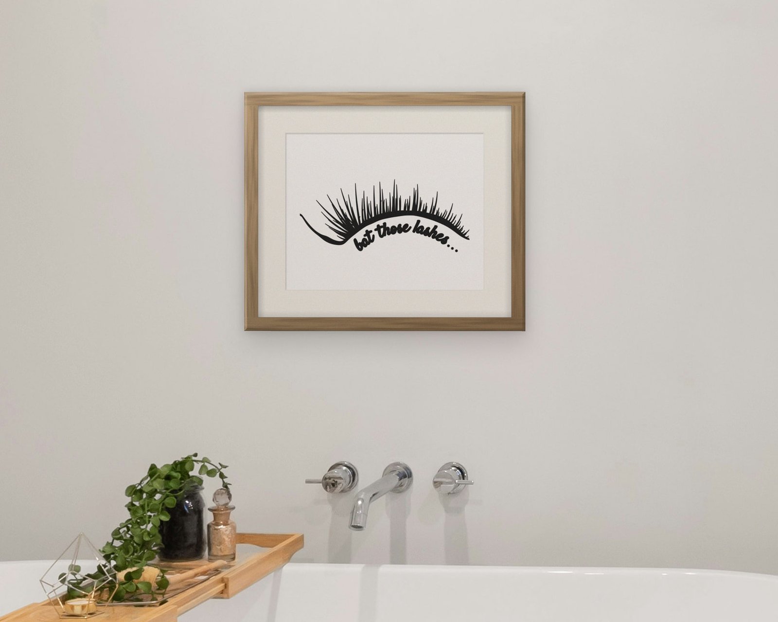 Bat Those Lashes, Framed in a bathroom